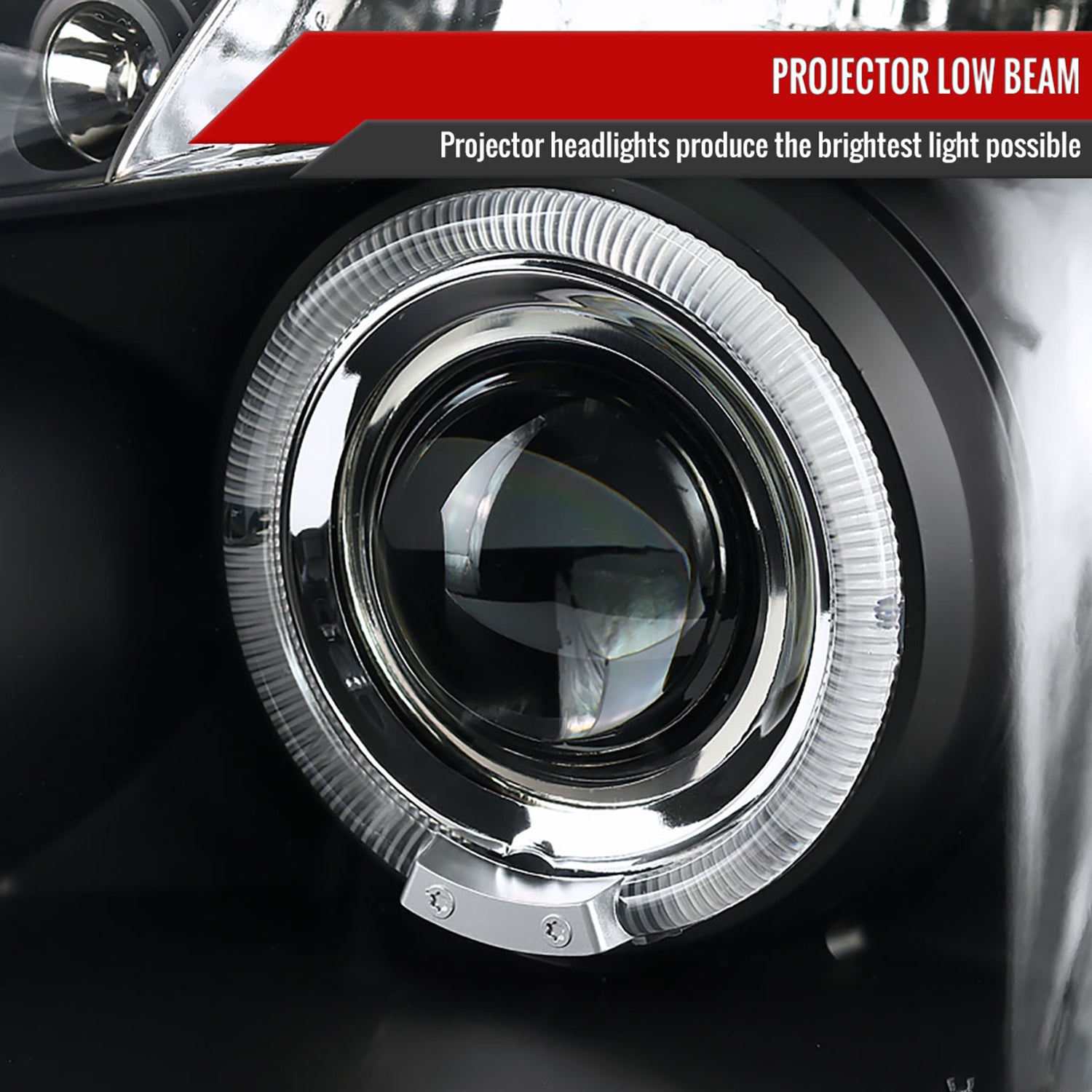 2005-2010 Chevy Cobalt Pontiac G5/Pursuit Dual Halo Projector Headlights Black