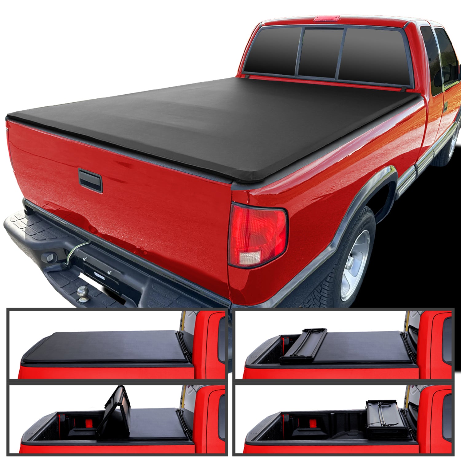 1994-2003 Chevy S10 GMC S15/Sonoma 72" Short Bed Soft Quad-Fold Tonneau Cover