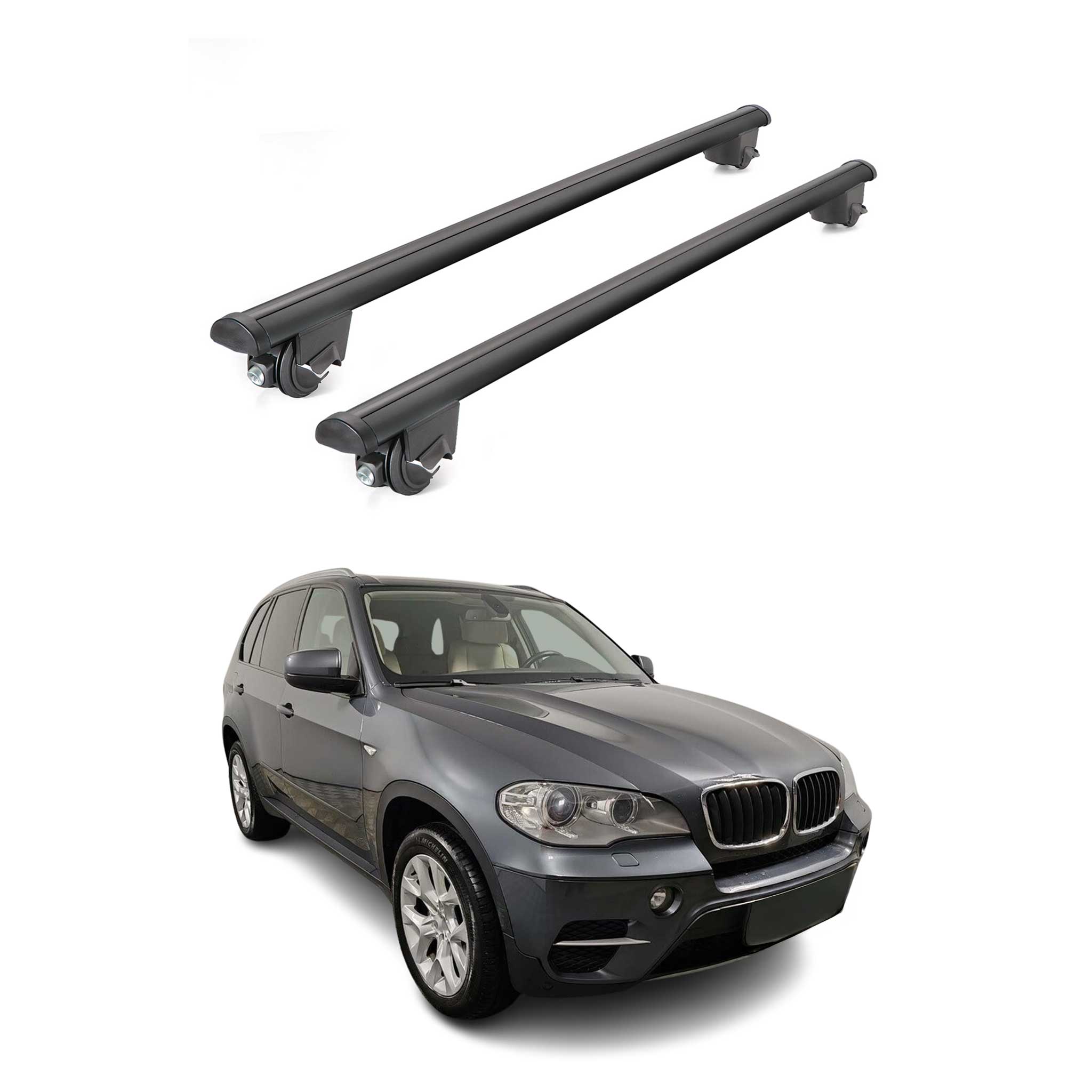2007-2013 BMW X5 E70 Roof Rack Cross Bars Black