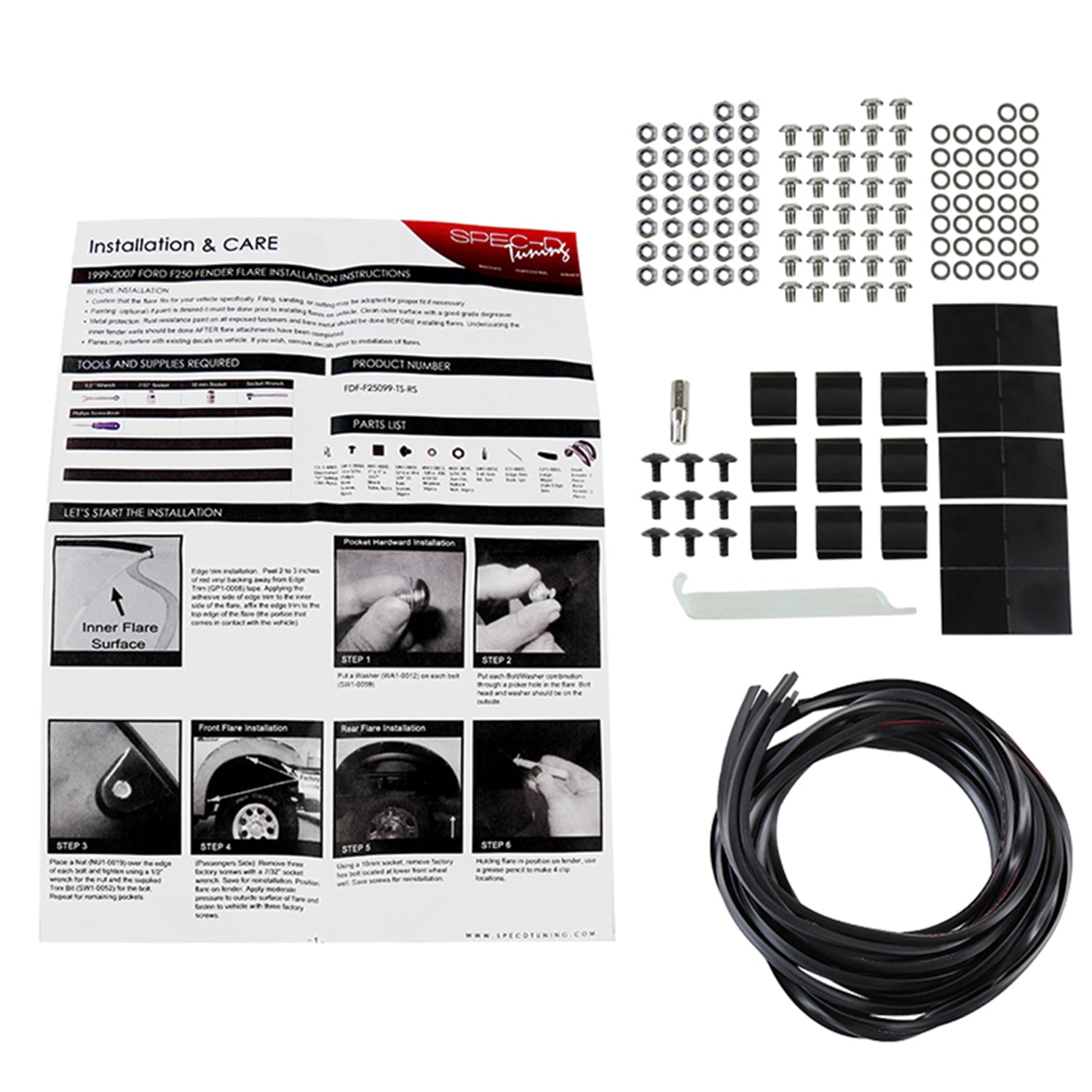 1999-2007 Ford F-250/F-350 SuperDuty Textured Rivet Style Fender Flares