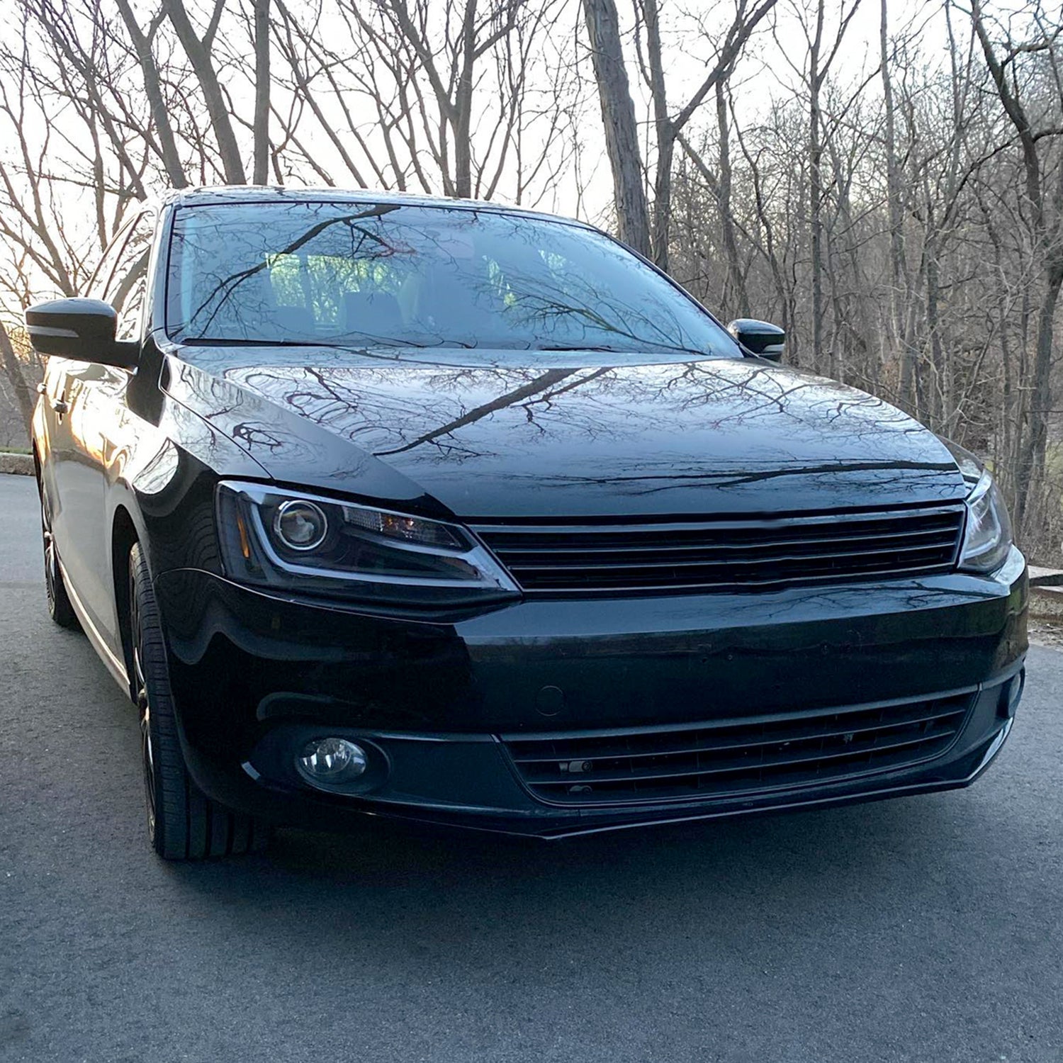 2011-2018 VW Jetta MK6 LED Bar Projector Headlights Matte Black/Clear Lens