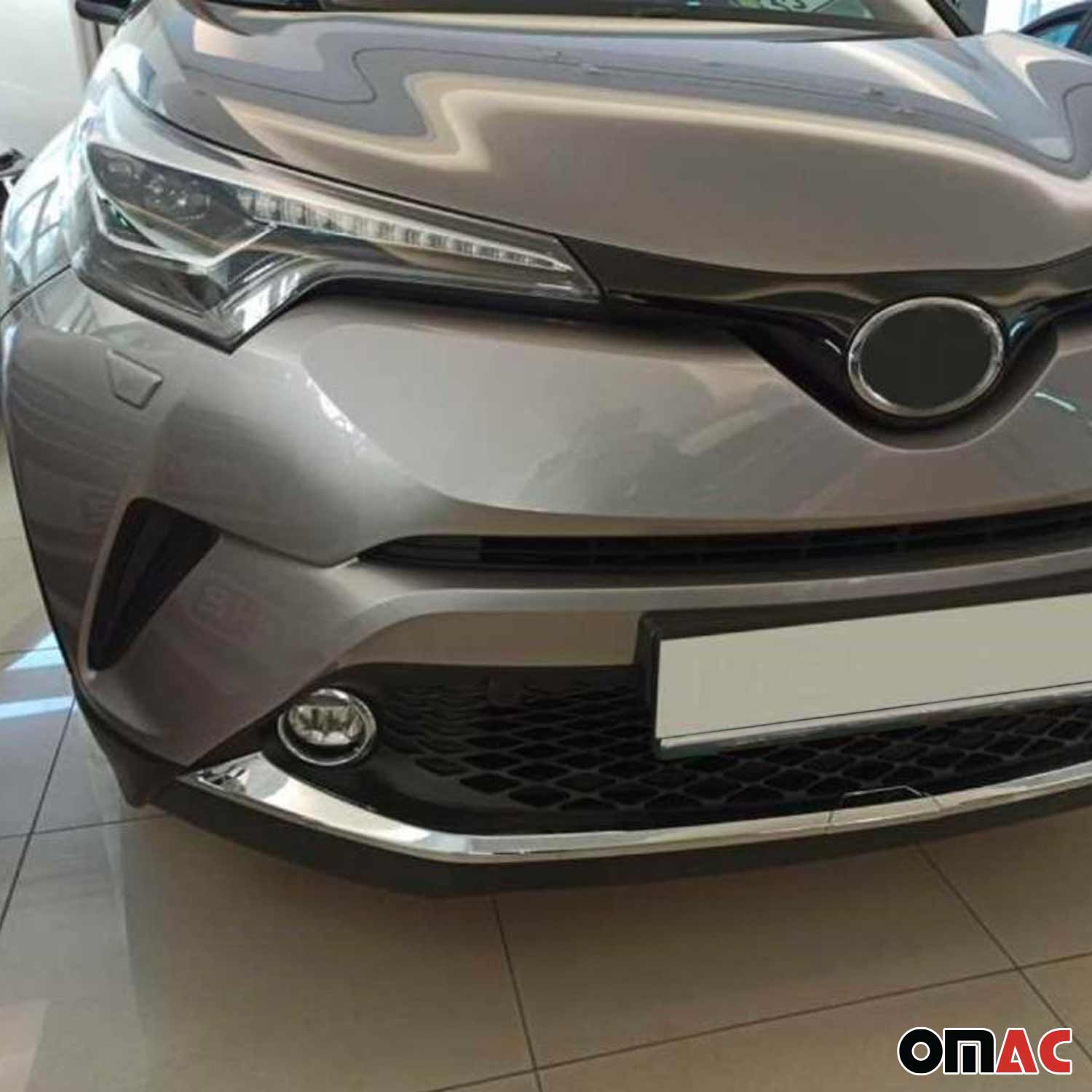 2018-2022 Toyota C-HR Fog Light Lamp Bezel Cover Stainless Steel Silver 2 Pcs