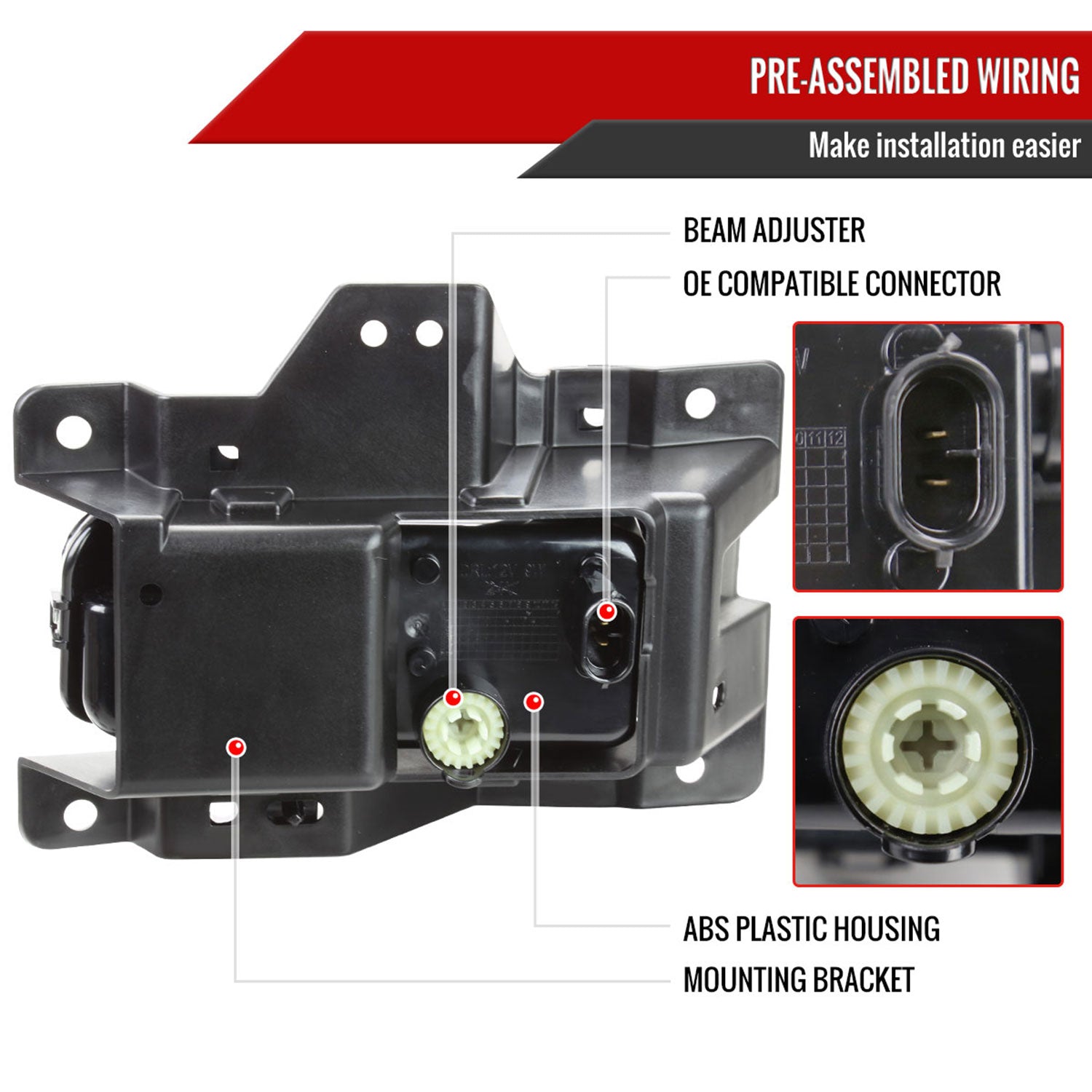 2019-2023 Dodge RAM 2500/3500 LED Fog Lights Kit Chrome Housing/Clear Lens