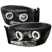 2006-2008 Dodge RAM 1500/ 06-2009 RAM 2500 3500 Dual Halo Headlights Black