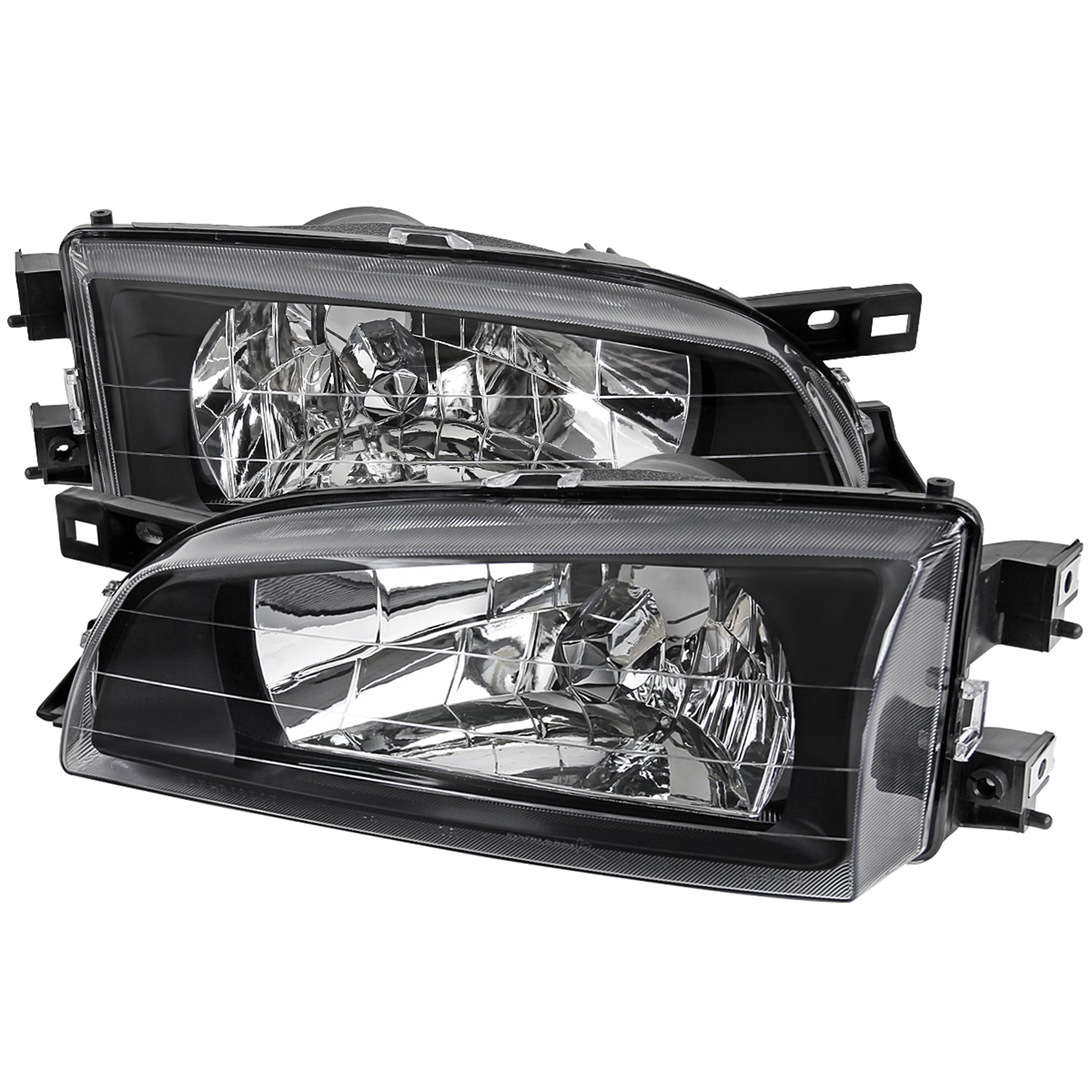 1995-2001 Subaru Impreza Factory Style Crystal Headlights Matte Black/Clear