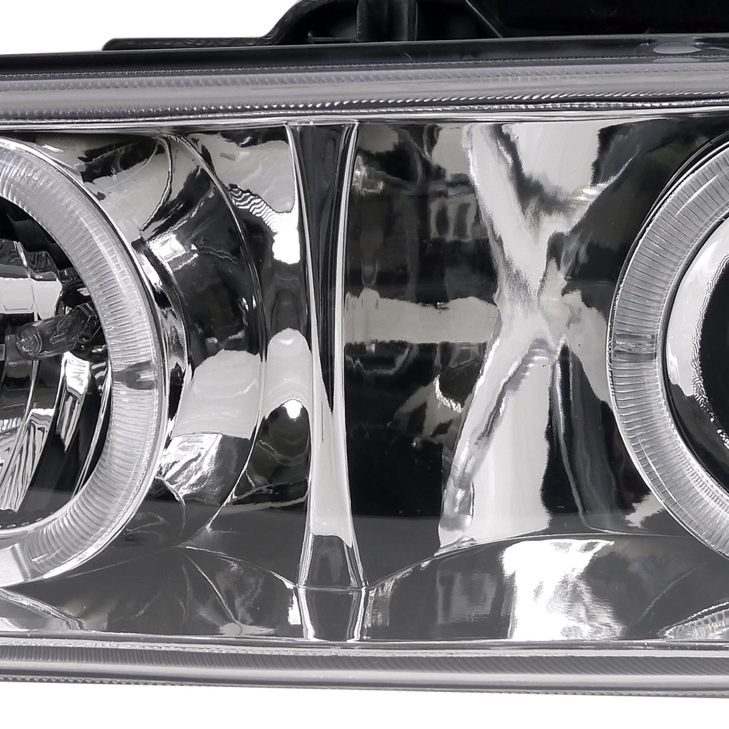 1999-2002 Chevy Silverado/ 00-2006 Tahoe Suburban Dual Halo Headlights Chrome