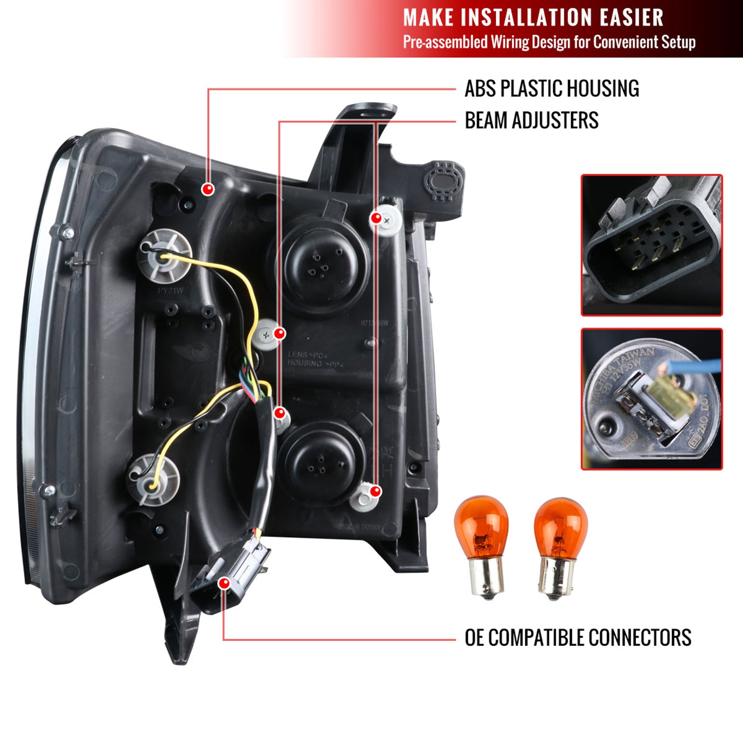 2007-2013 Chevy Silverado 1500 2500HD 3500HD Headlights LED Chrome Smoke