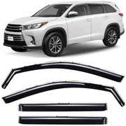 Clim Art Wind Deflectors for Toyota Highlander 2014-2019 Dark Smoke 4Pcs