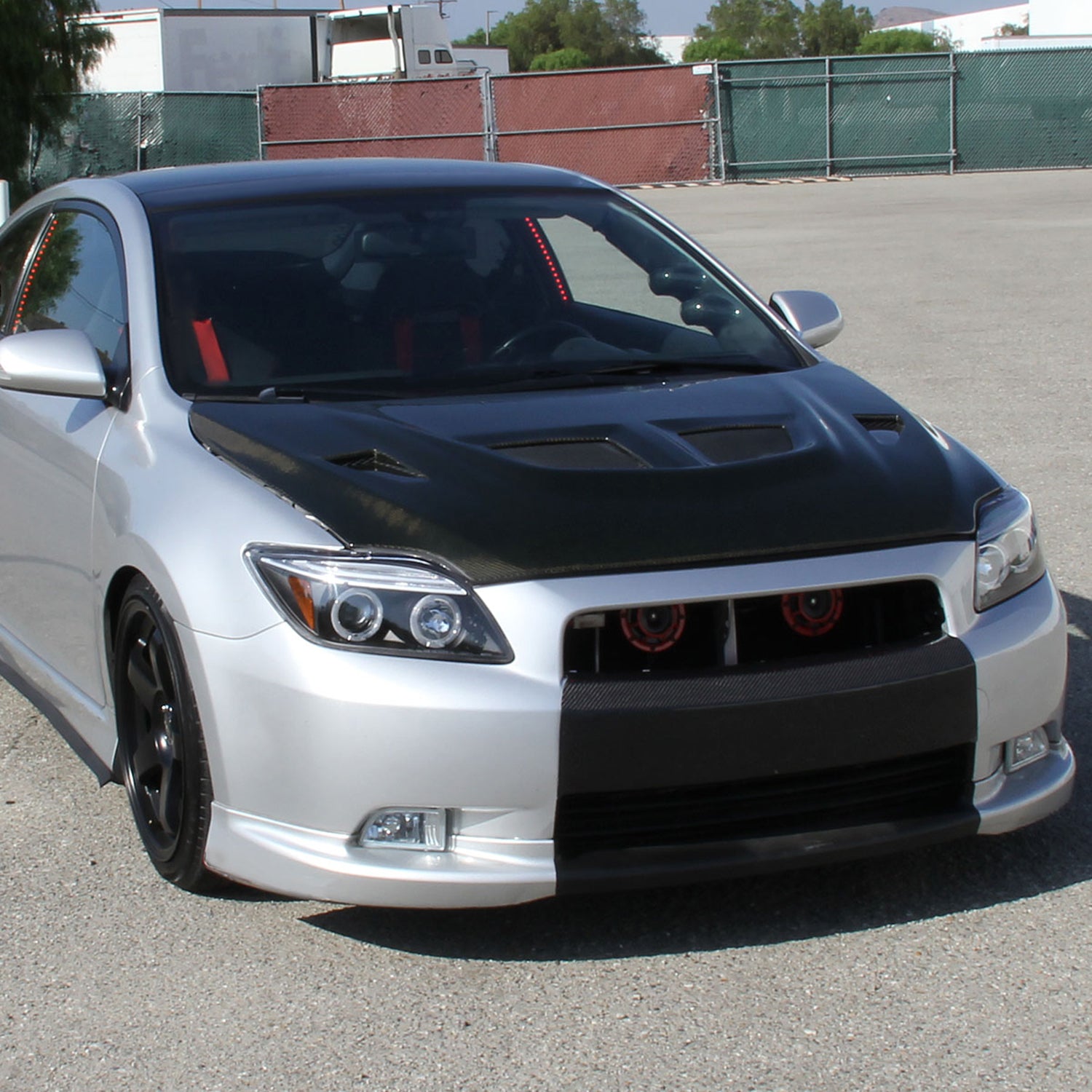 2005-2010 Scion tC Dual Halo Projector Headlights Matte Black/Clear Lens