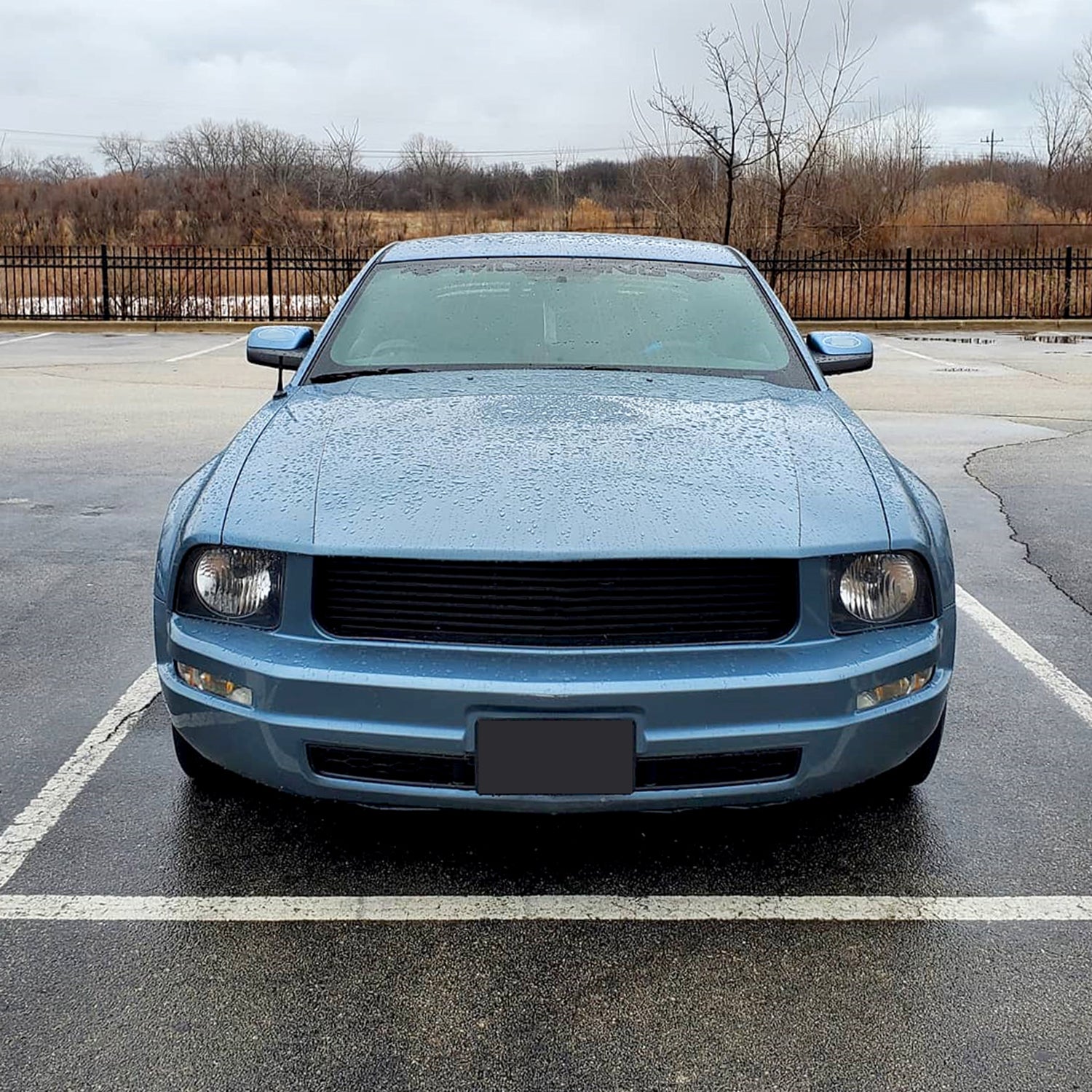 2005-2009 Ford Mustang Factory Style Headlights Matte Black/Clear Lens