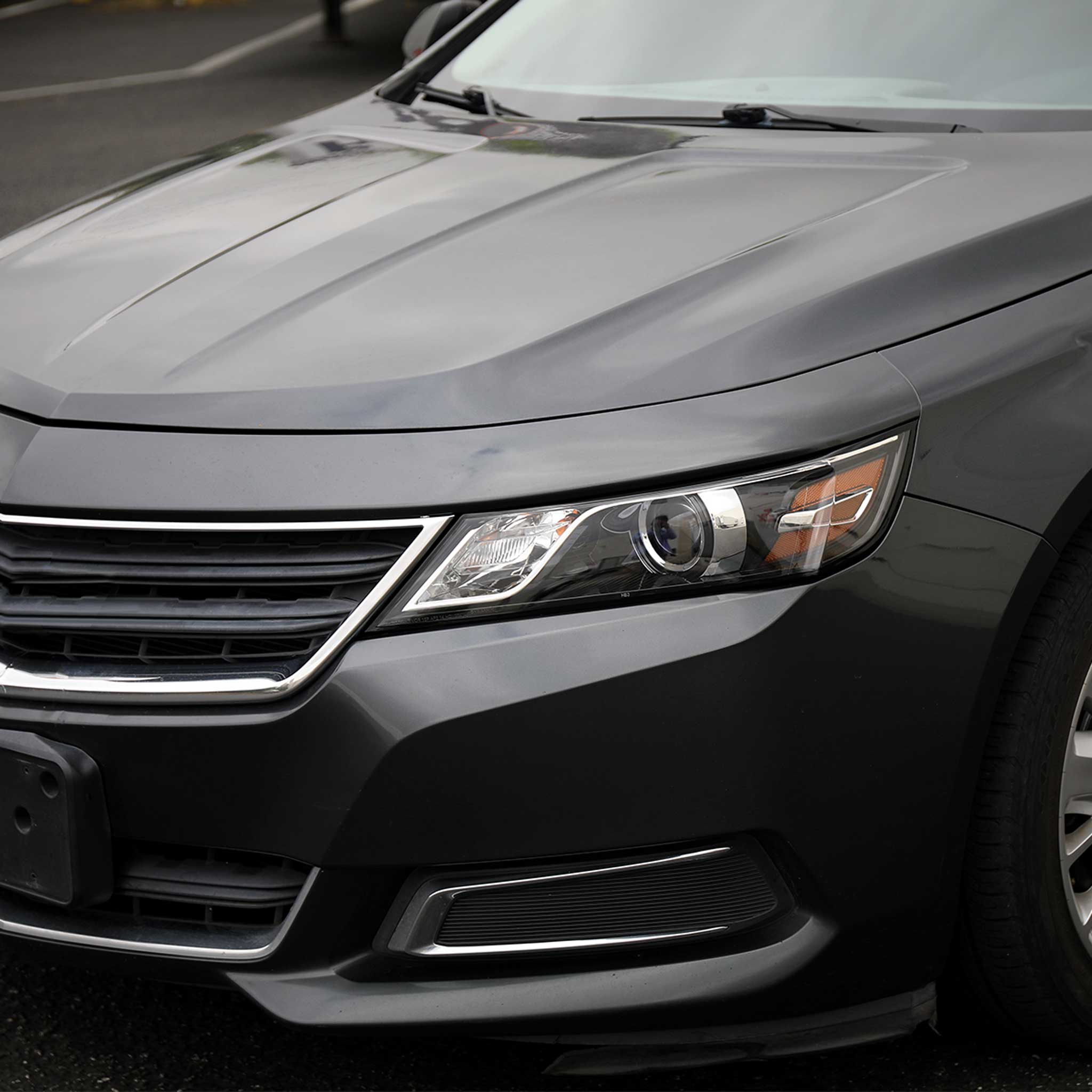 For Chevrolet Impala 2014-2020 Factory Style Projector Headlights Driver Side Jet Black Housing Clear Lens
