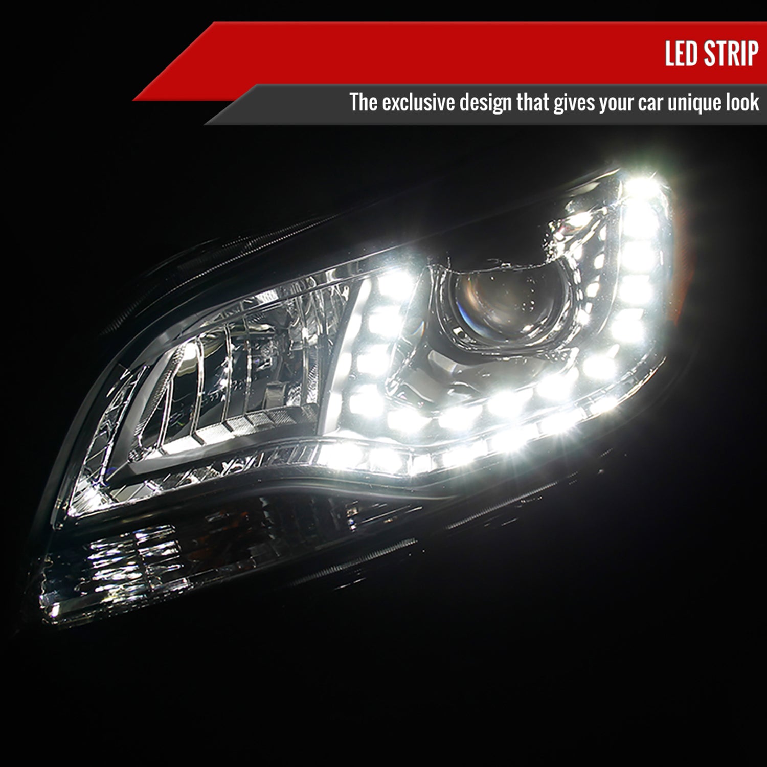 2013-2015 Chevy Malibu Projector Headlights Matte Black Housing/Clear Lens