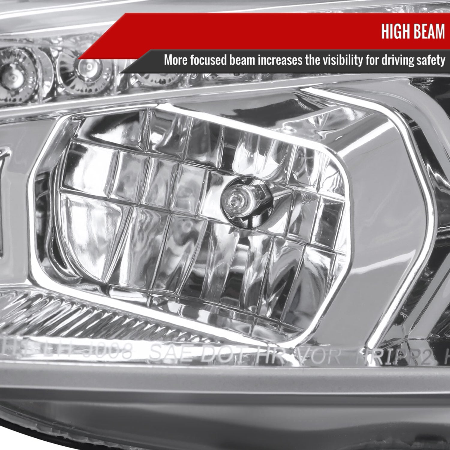 2015-2018 Ford Focus LED Sequential Signal Projector Headlights Chrome/Clear