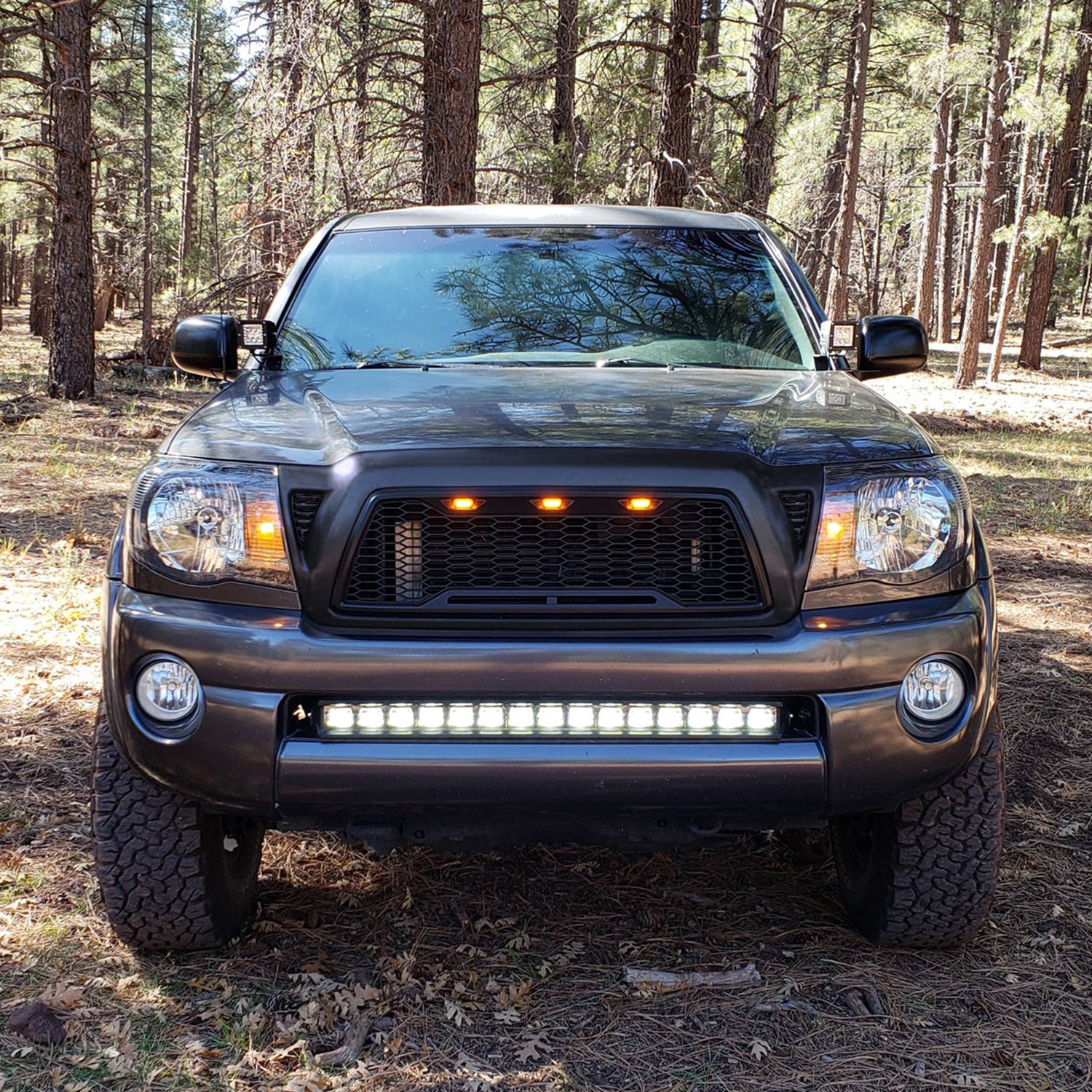2005-2011 Toyota Tacoma Matte Black Mesh Replacement Grille w/ LED Lights