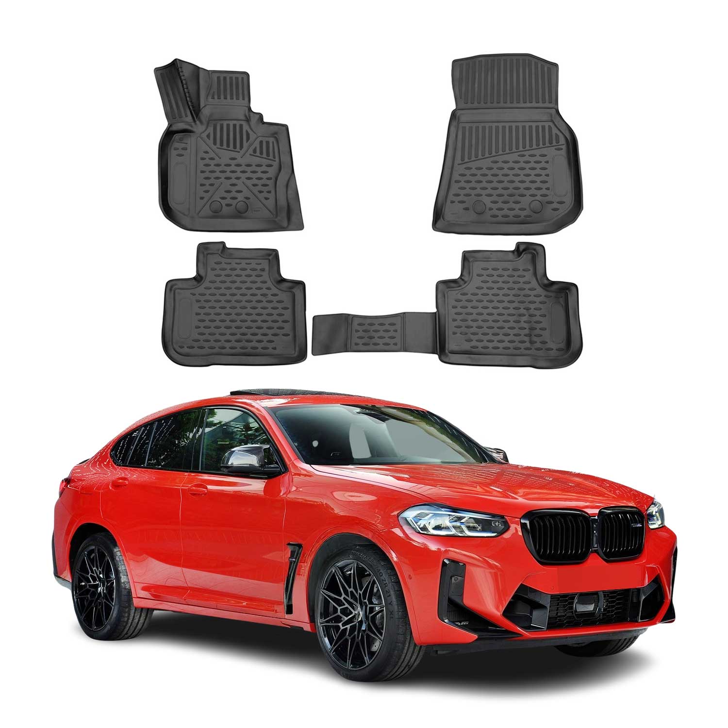 2019-2024 BMW X4 G02 Floor Mats Liners Full Set All Weather Black