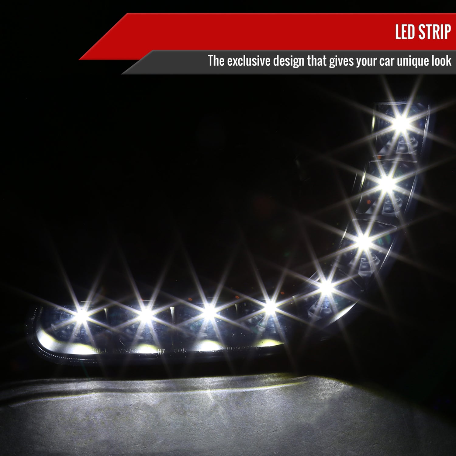 1997-2004 Ford F-150 / 1997-2002 Expedition Projector Headlights LED Light Smoke