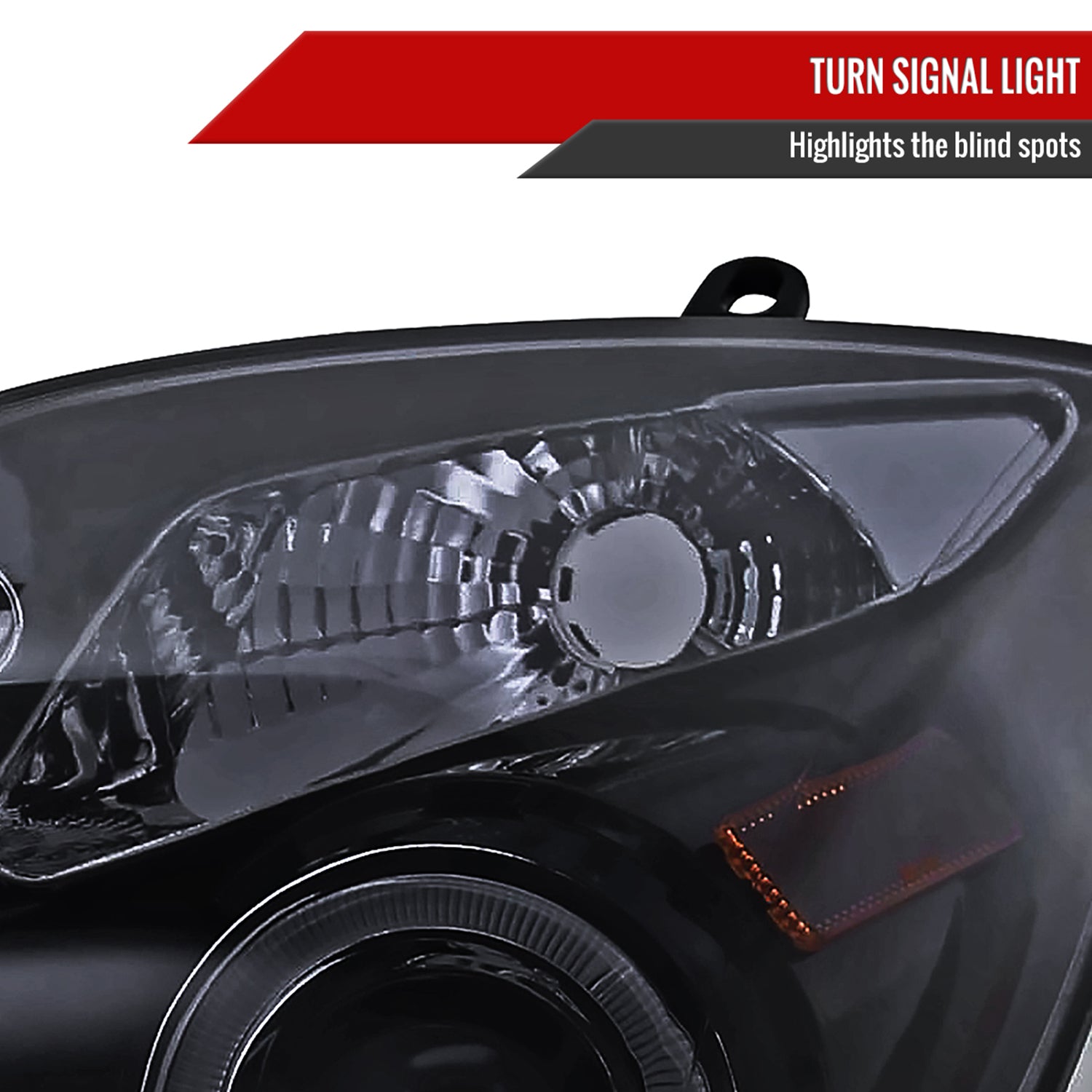 2006-2008 Toyota Yaris Dual Halo Projector Headlights Glossy Black/Smoke Lens