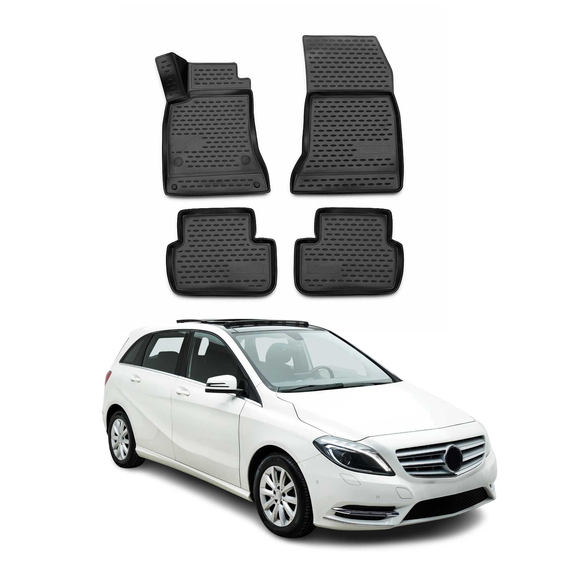 2012-2019 Mercedes B Class W246 Floor Mats Liners Full Set All Weather Black