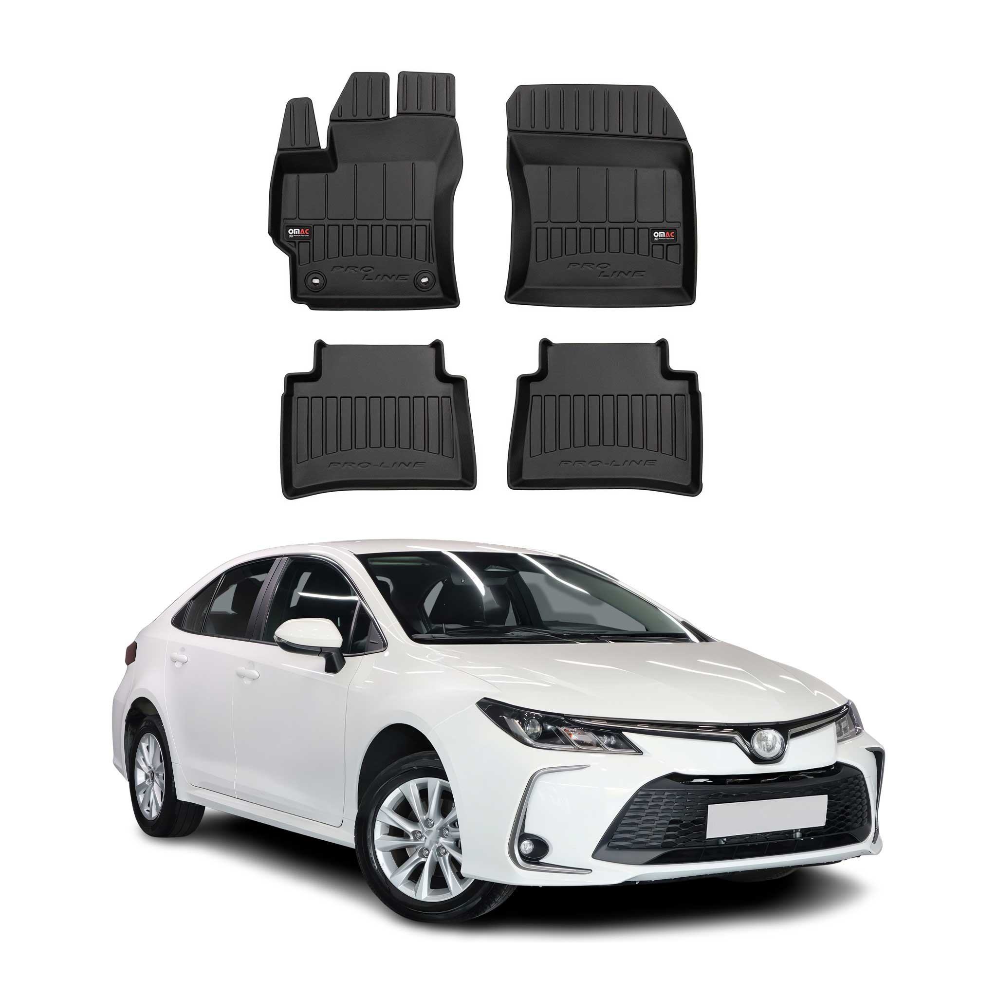 2019-2025 Toyota Corolla Sedan Wagon Premium Floor Mats Liners Full Set All Weather Heavy Duty