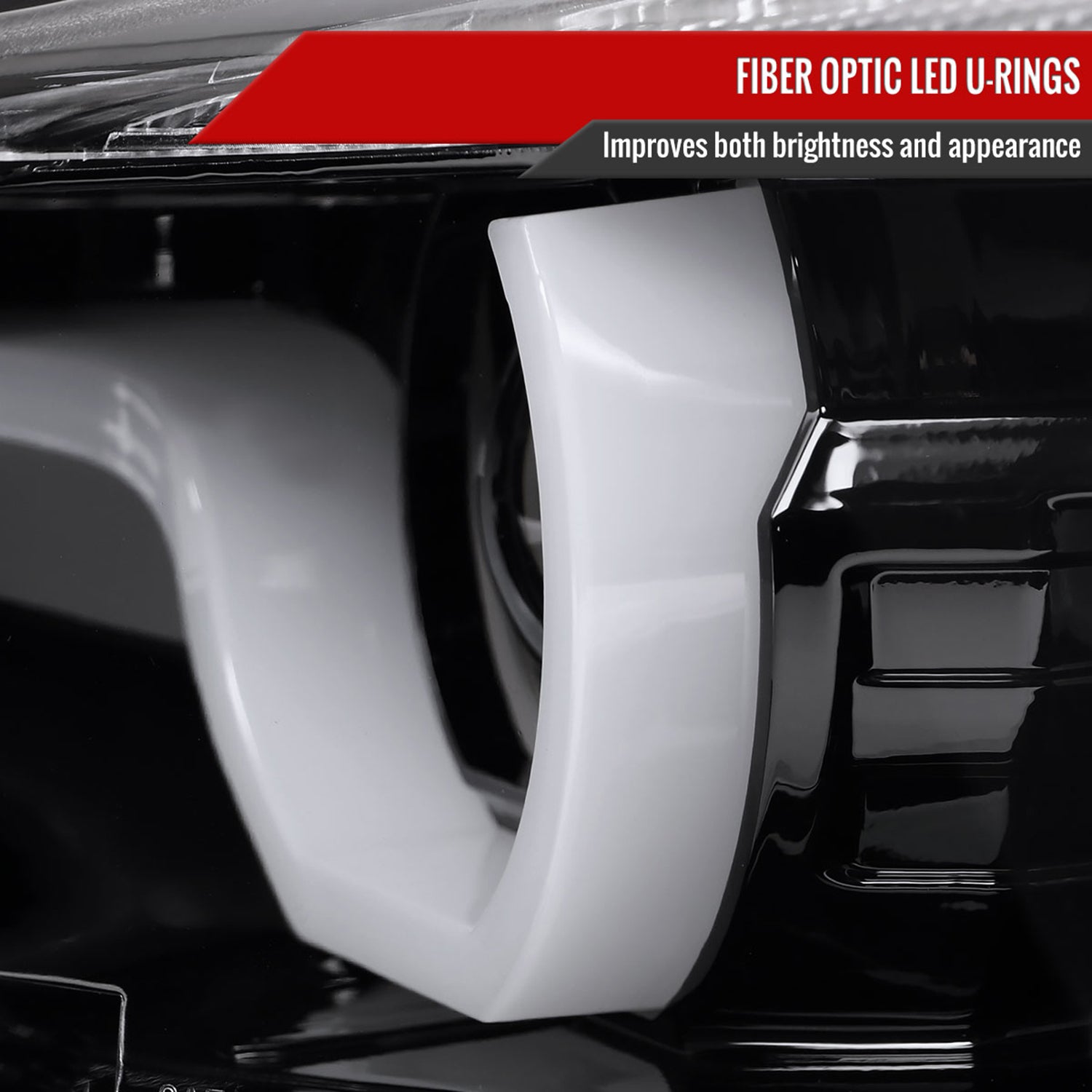 2012-2015 BMW F30 3 Series Sedan Dual U-Bar Headlights LED Signal Lights Jet Black