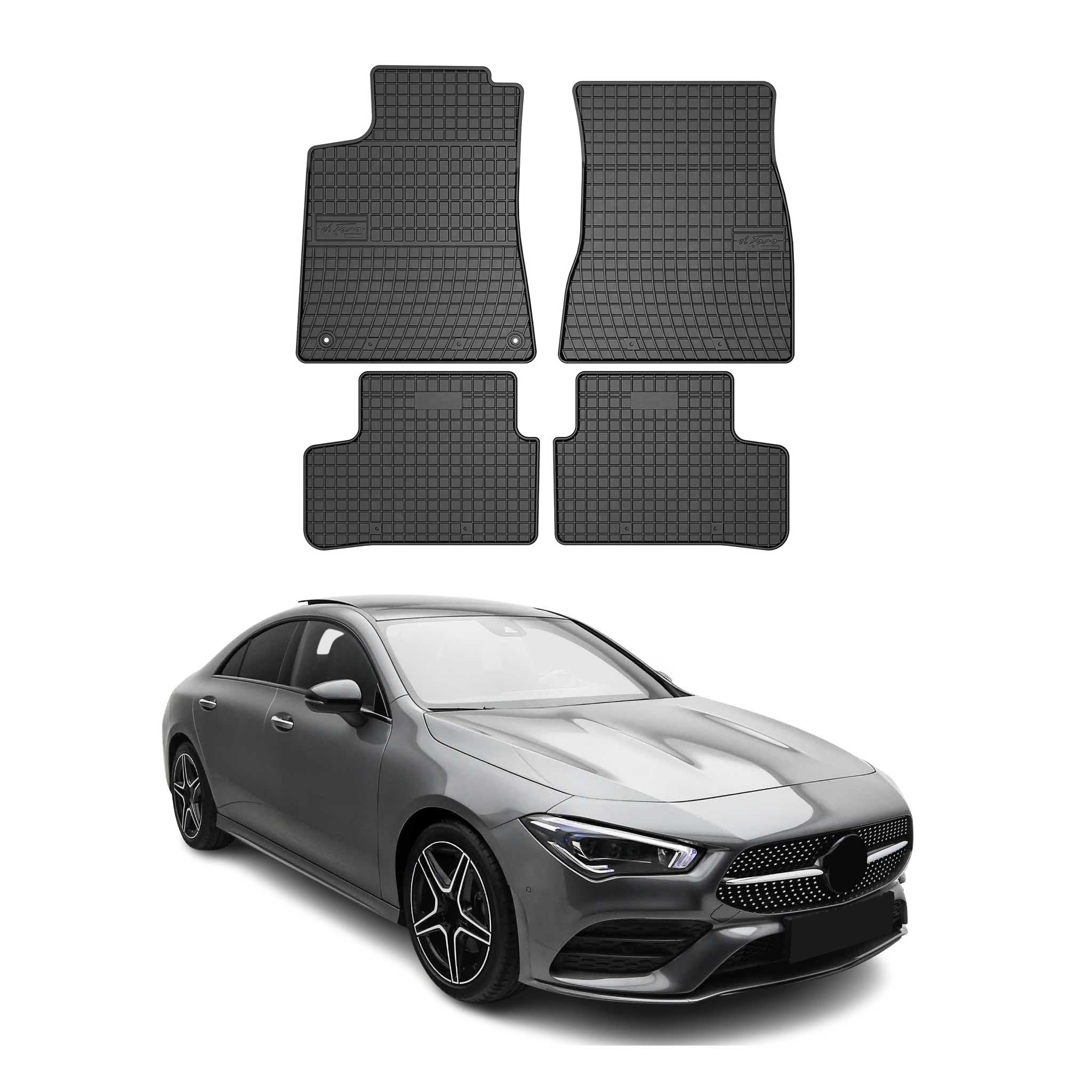2020-2025 Mercedes CLA C118 Floor Mats Liners Full Set All Weather Rubber Black