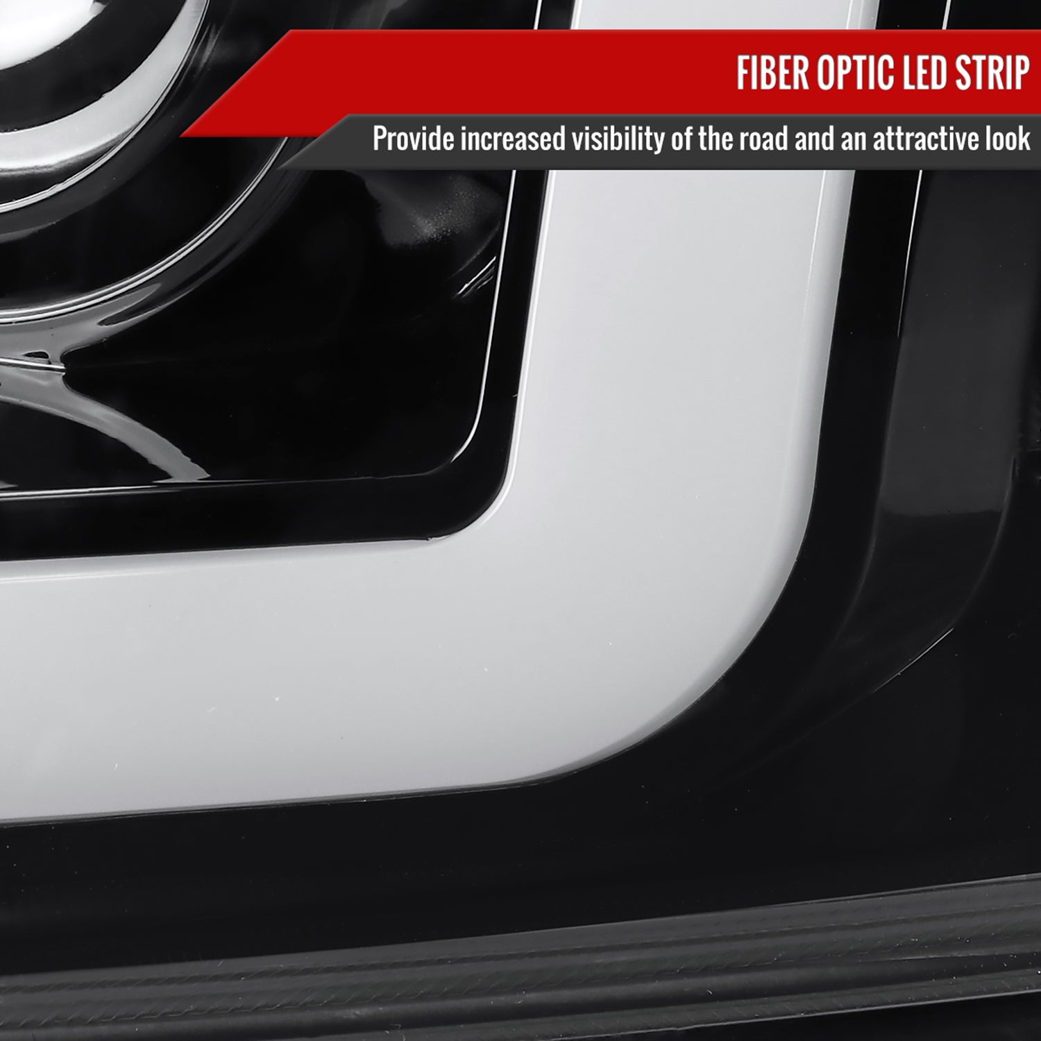 1997-2004 Ford F-150 / 1997-2002 Expedition LED CBar Projector Headlights Black