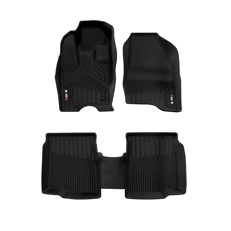 2011-2015 Ford Explorer Premium Floor Mats Liners First and Second Row Set Black