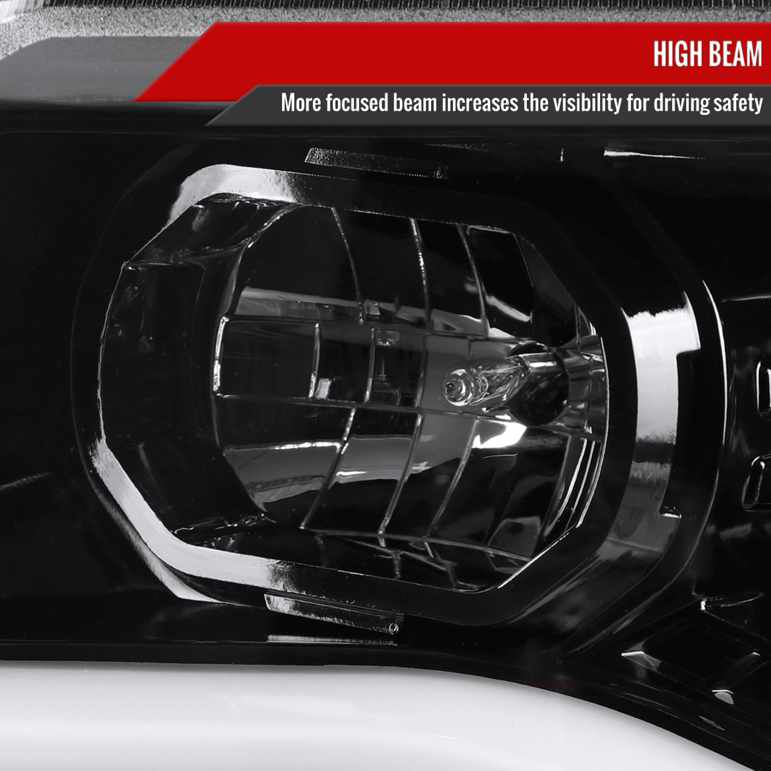 2015-2021 Chevy Colorado LED Bar Projector Headlights Glossy Black/Clear Lens