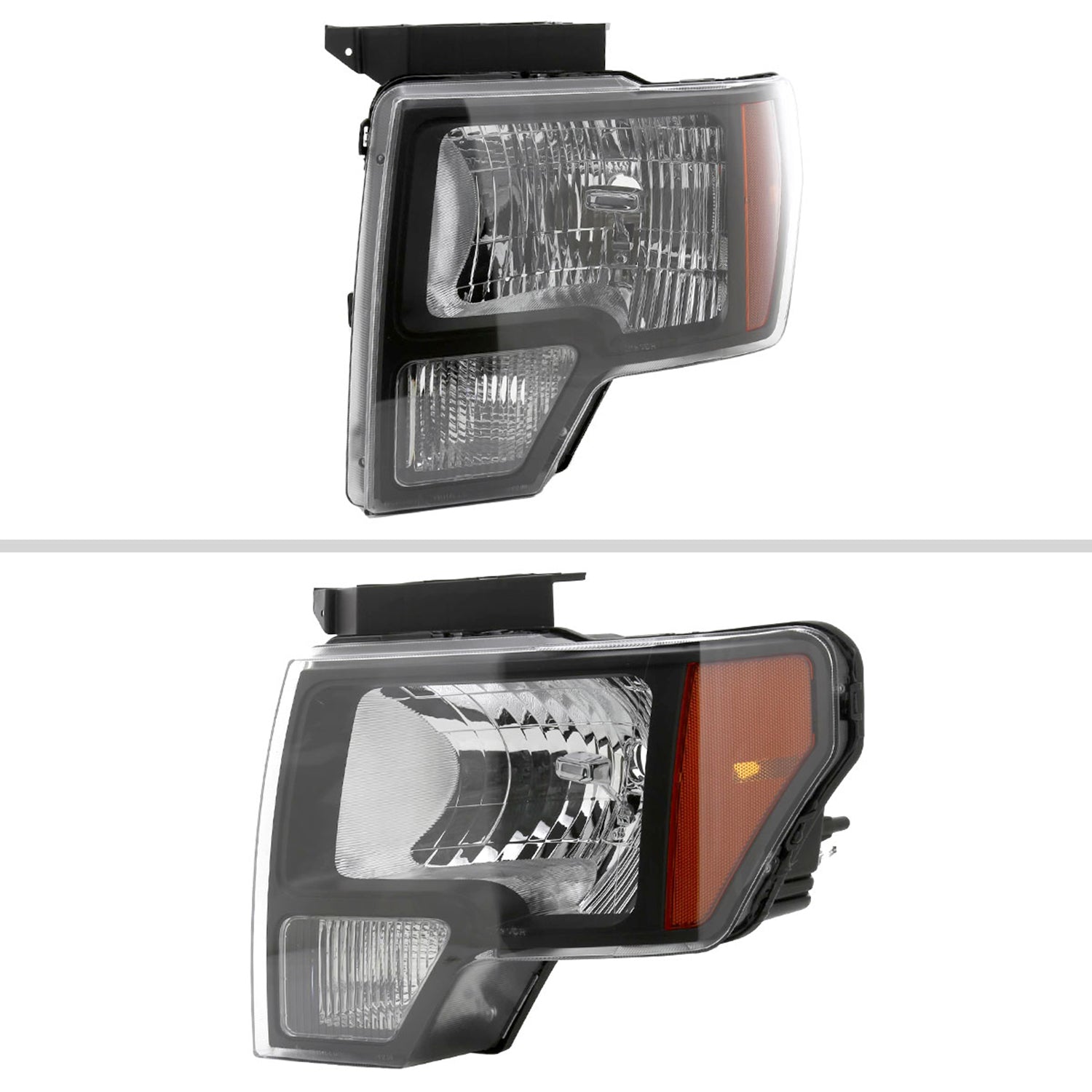 2009-2014 Ford F-150 Factory Style Headlights Matte Black Housing/Clear Lens