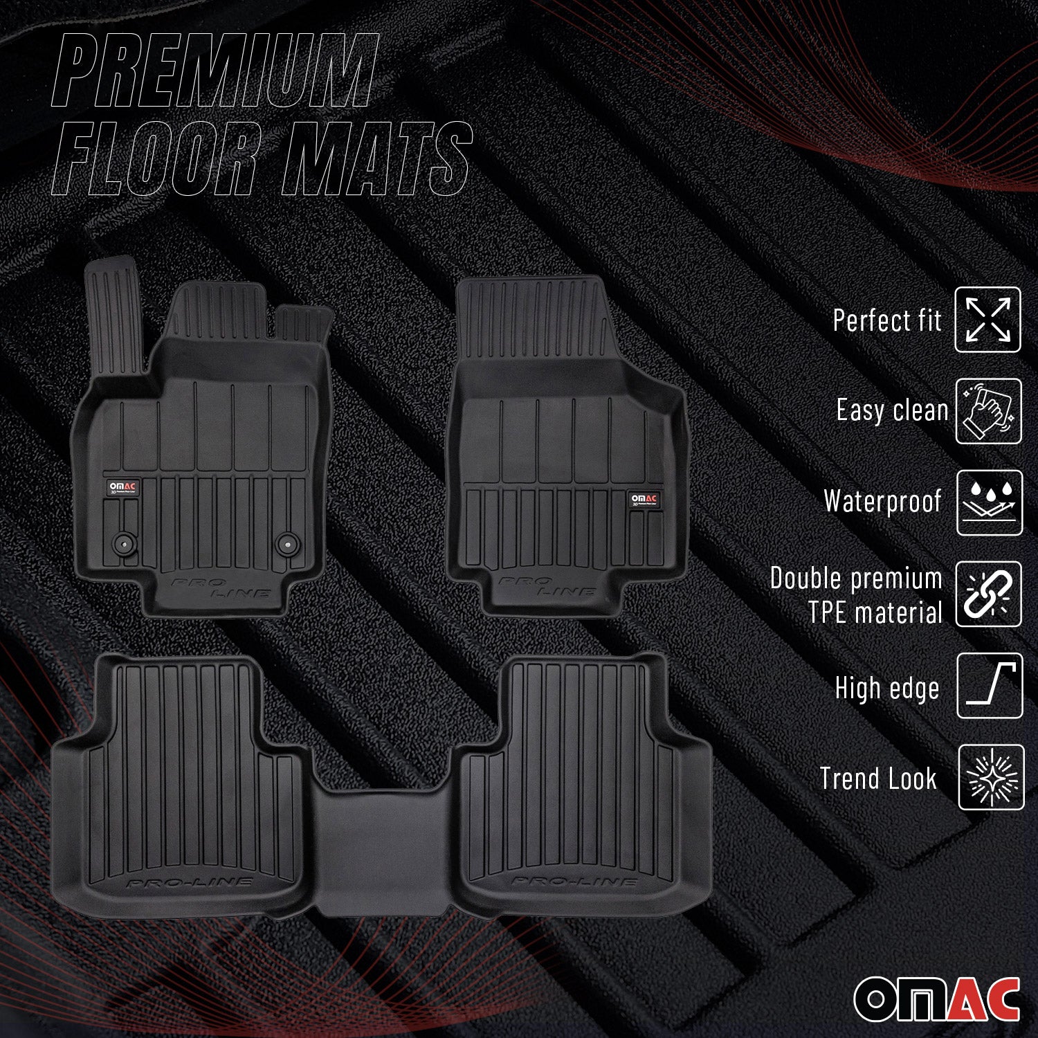 2020-2024 VW Atlas Cross Sport Premium Floor Mats Liners Full Set All Weather Heavy Duty