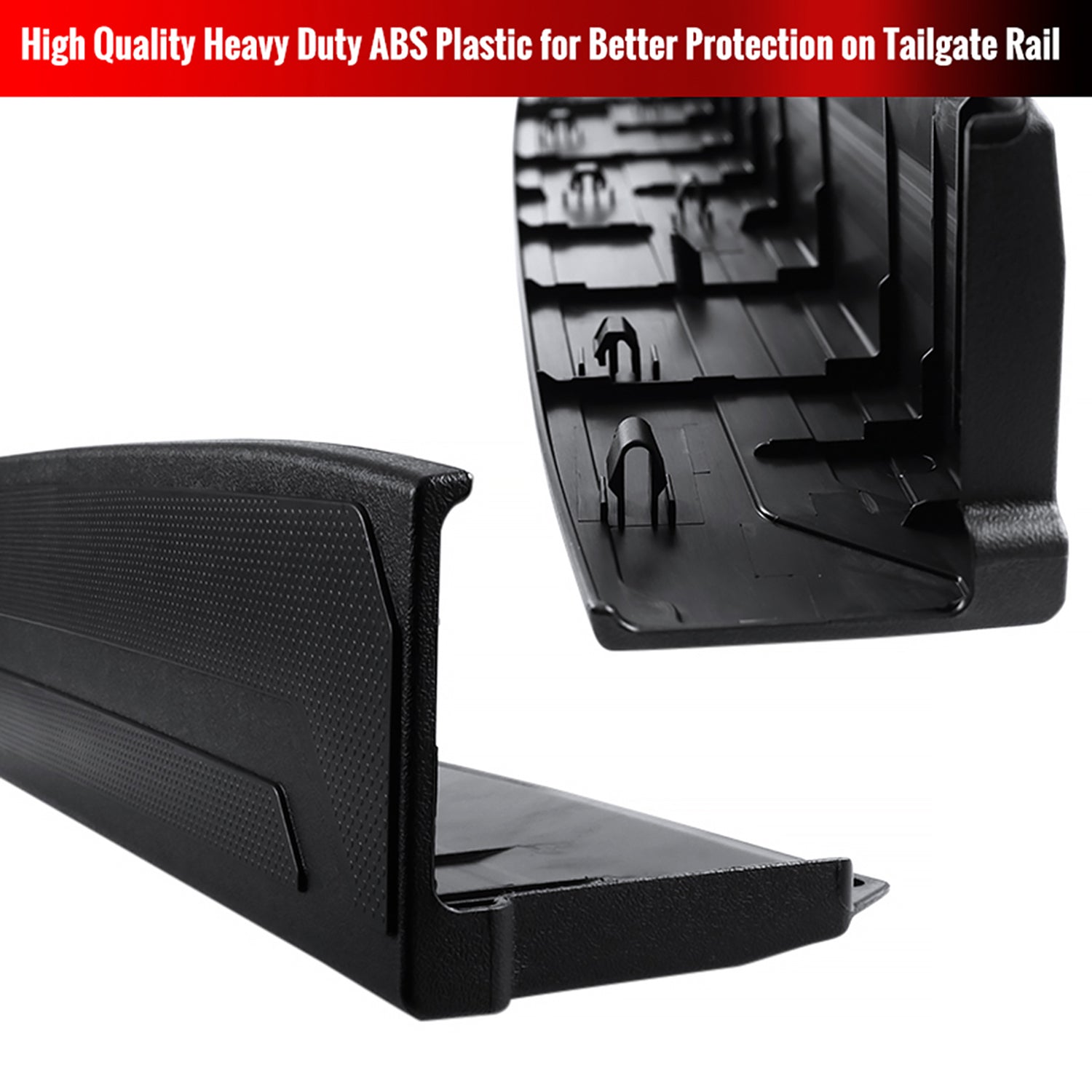 2016-2019 Toyota Tacoma Black Textured ABS Tailgate Cap Protector Cover