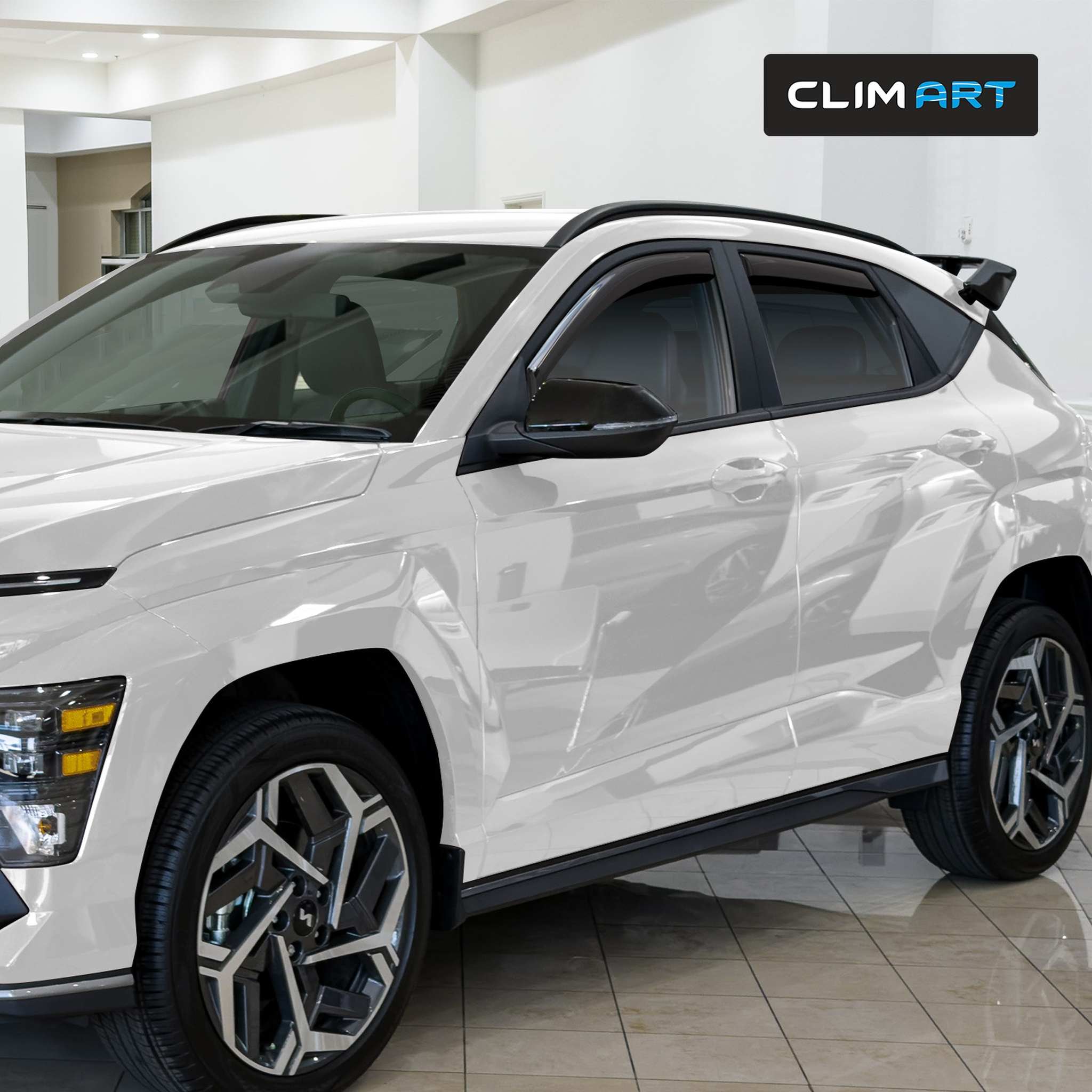 Clim Art Wind Deflectors for Hyundai Kona 2024-2026 In-channel Dark Smoke 4Pcs