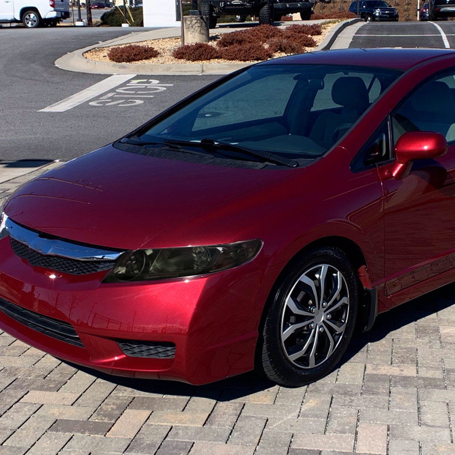 2006-2011 Honda Civic 4DR Sedan Factory Headlights w/LED Strip Chrome/Smoke