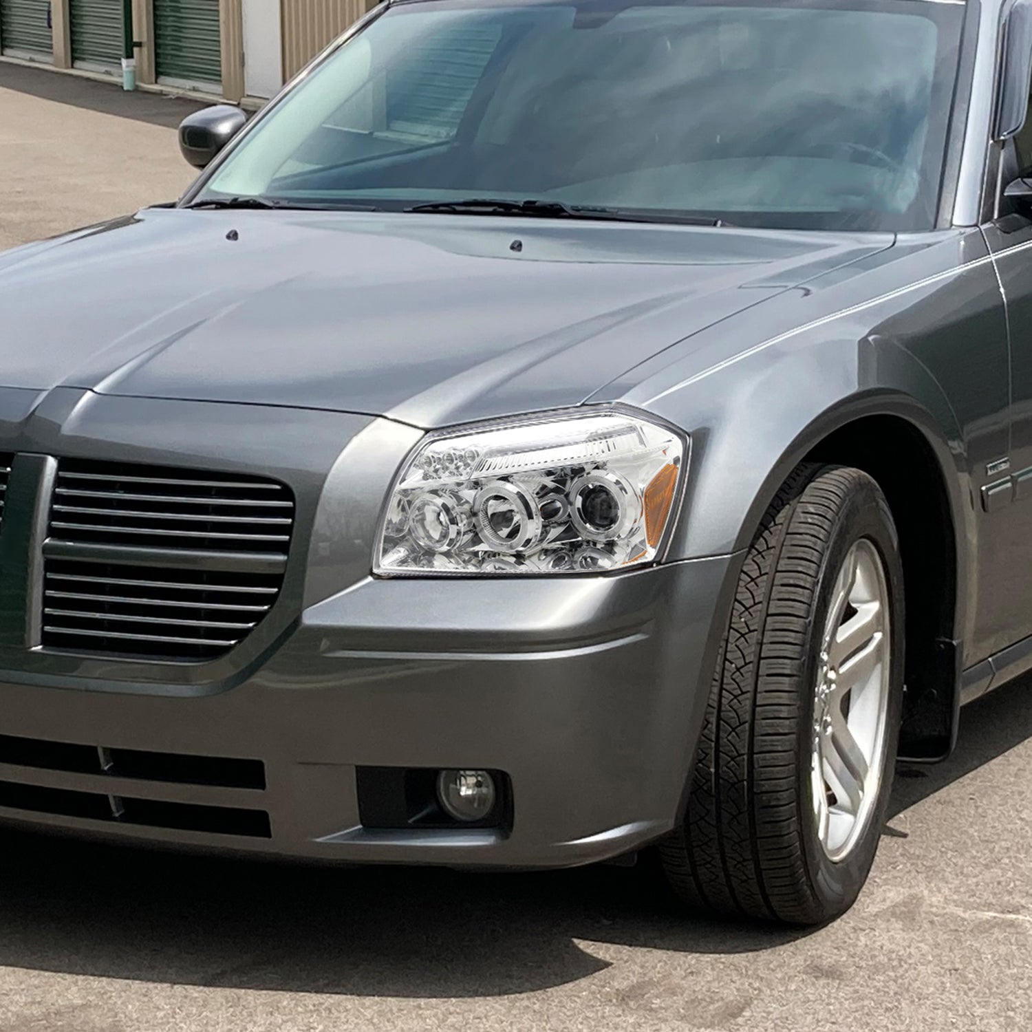 2005-2007 Dodge Magnum Dual Halo Projector Headlights Chrome/Clear Lens