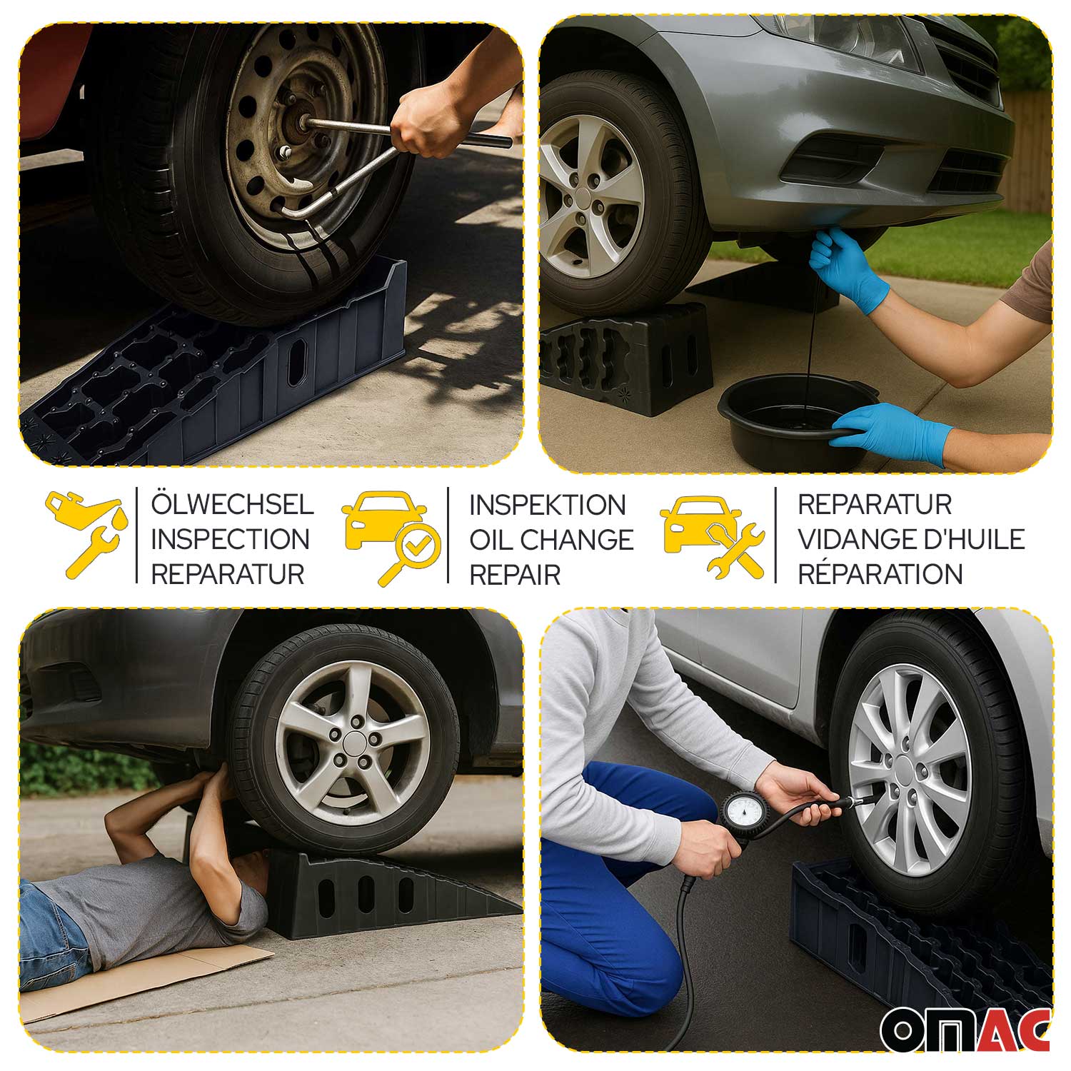 RV Trailer Truck Camper ATV Ramp Wheel Levelling Lifting 11000lbs x 2PCS