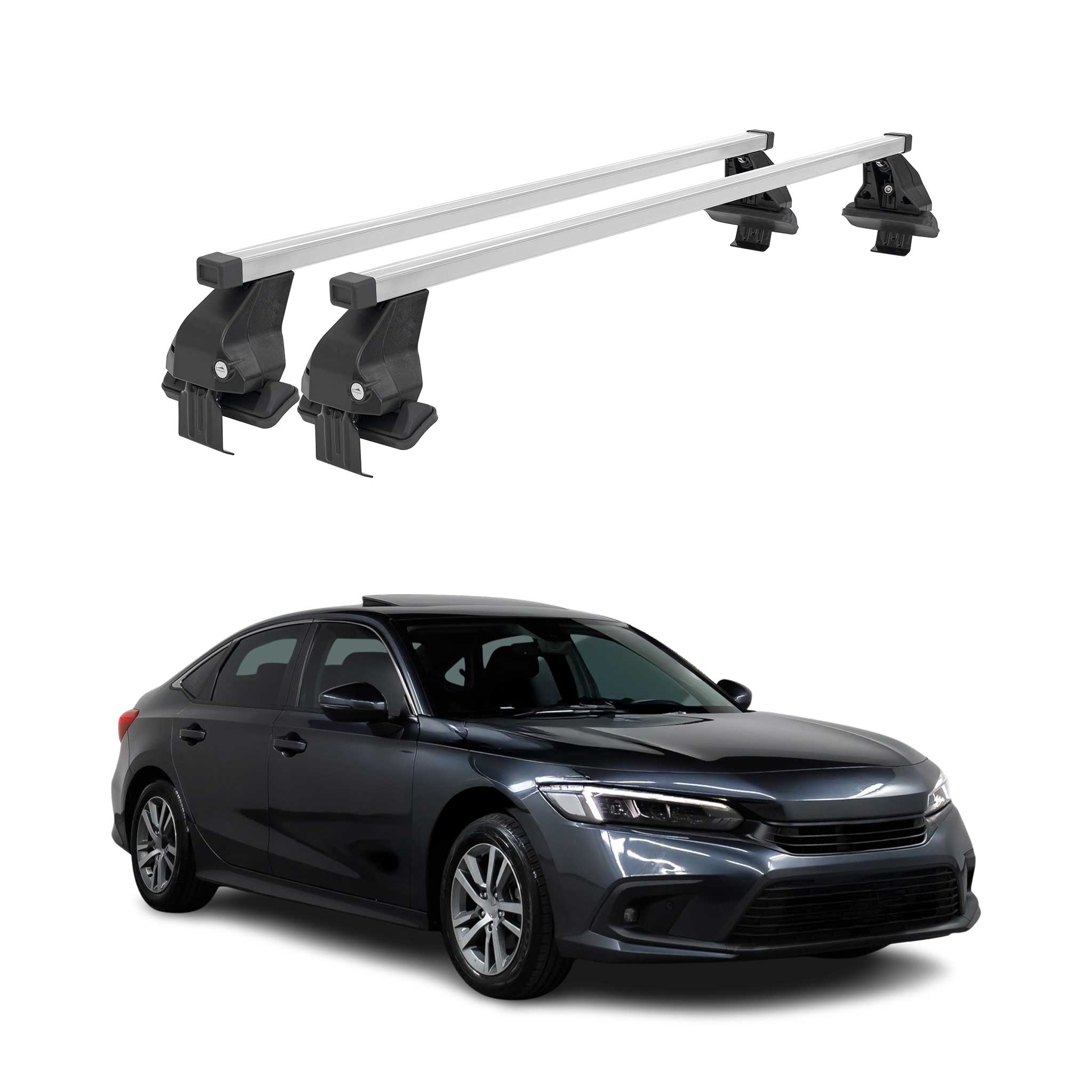 2022-2026 Honda Civic Roof Rack Cross Bars Silver