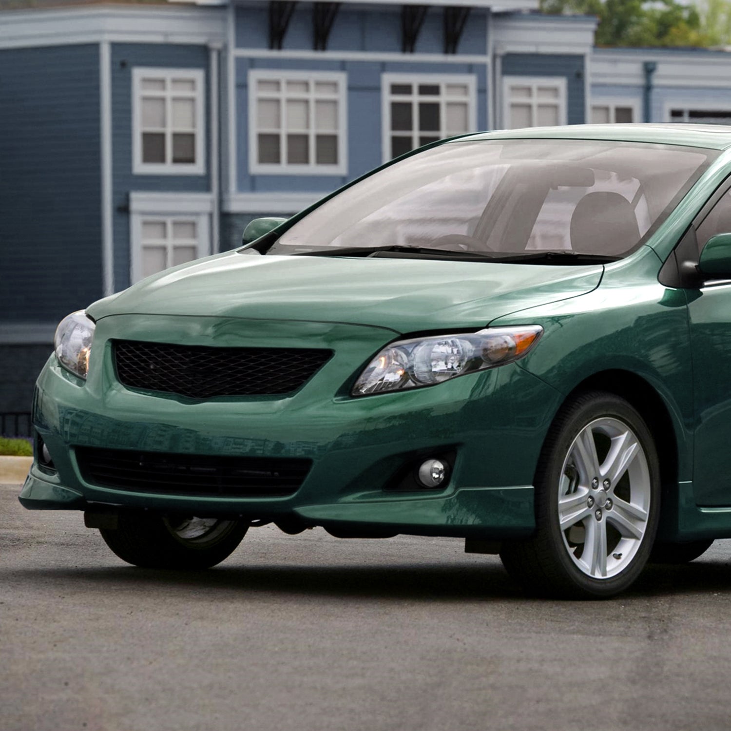 2009-2010 Toyota Corolla Factory Crystal Headlights Amber Reflector Matt Black