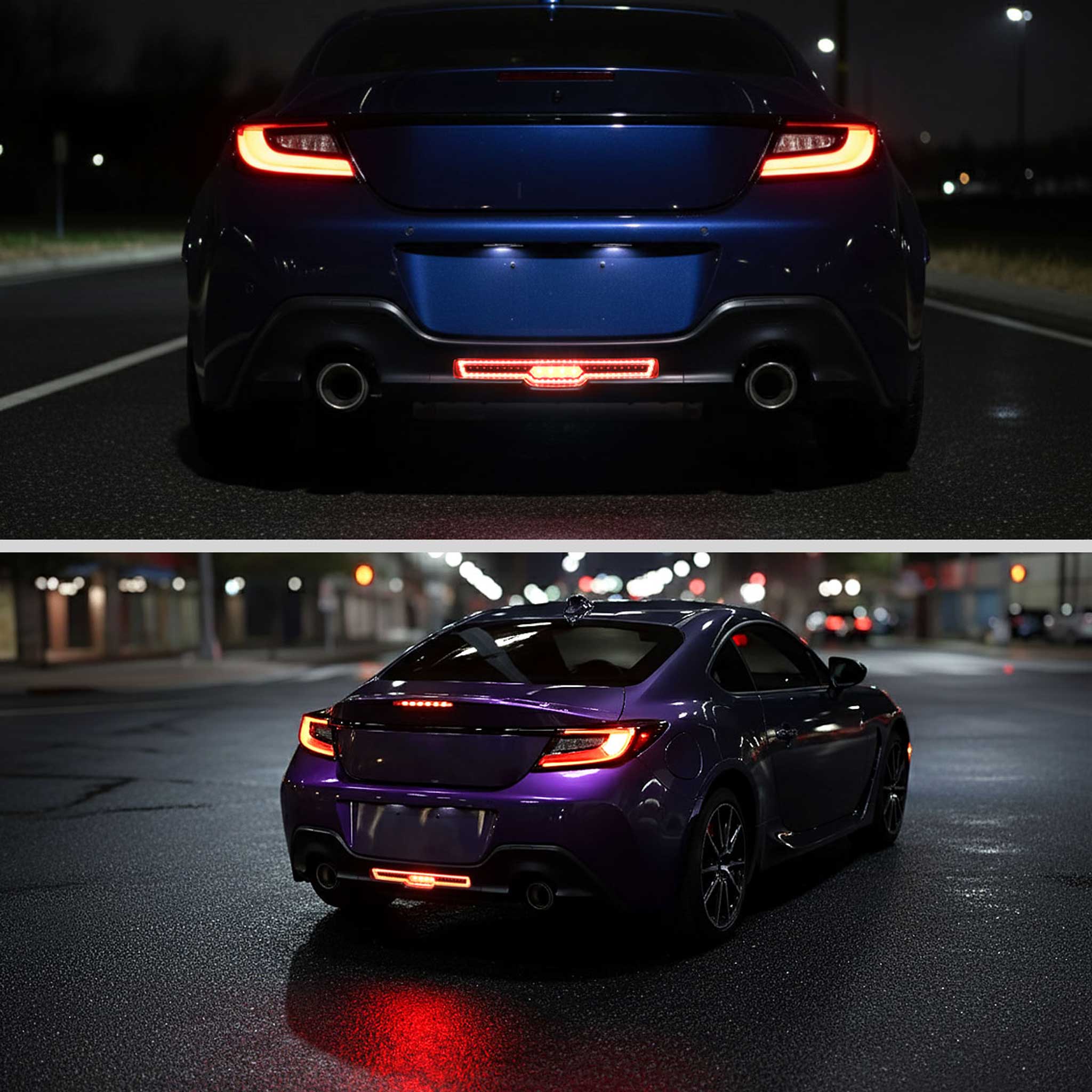 For Toyota GR86 / Subaru BRZ 2022-2024 Rear Bumper Full LED 4th Reverse Tail Brake Light Matte Black Housing Clear Lens
