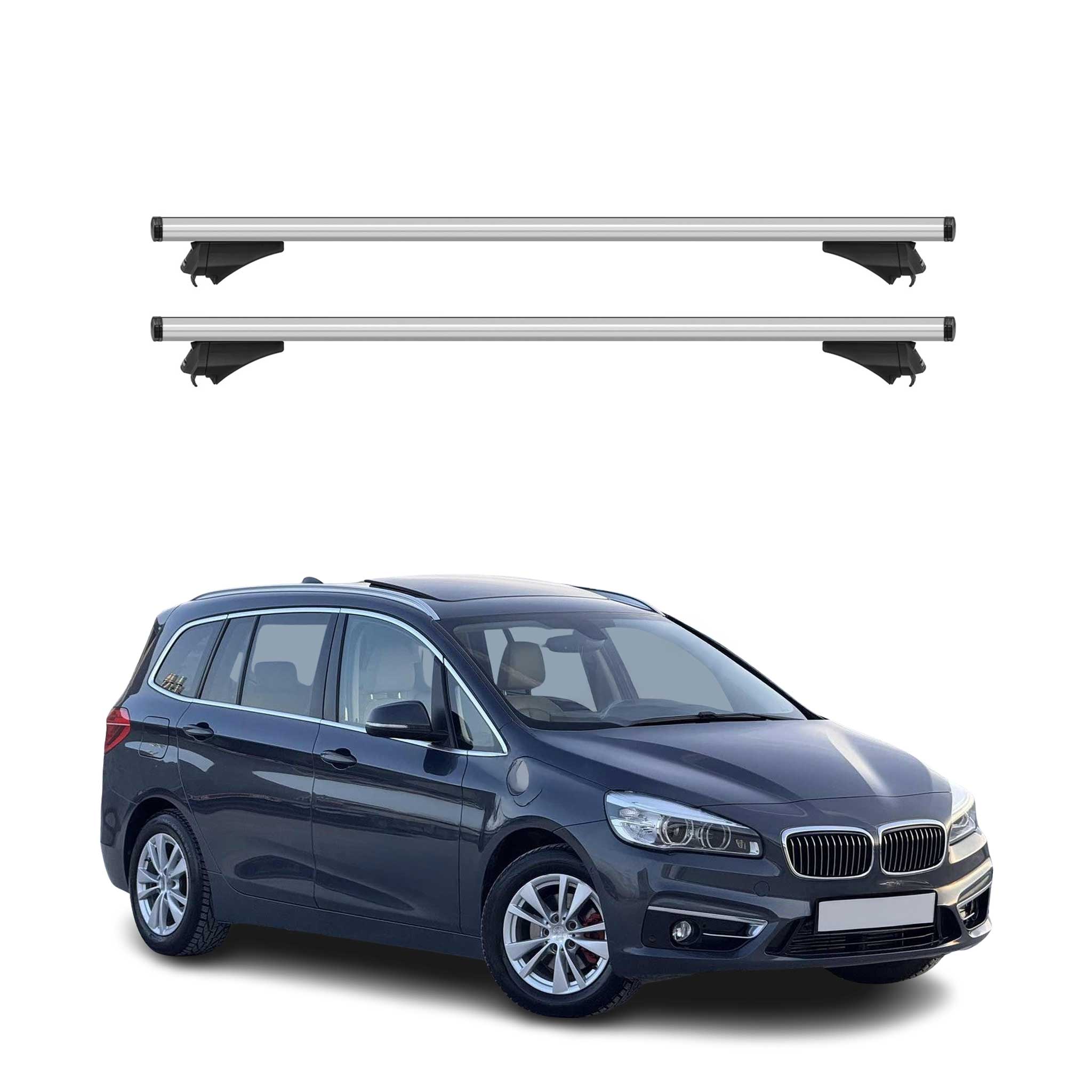 2014-2021 BMW 2 Series F46 Gran Tourer Roof Rack Cross Bars Silver