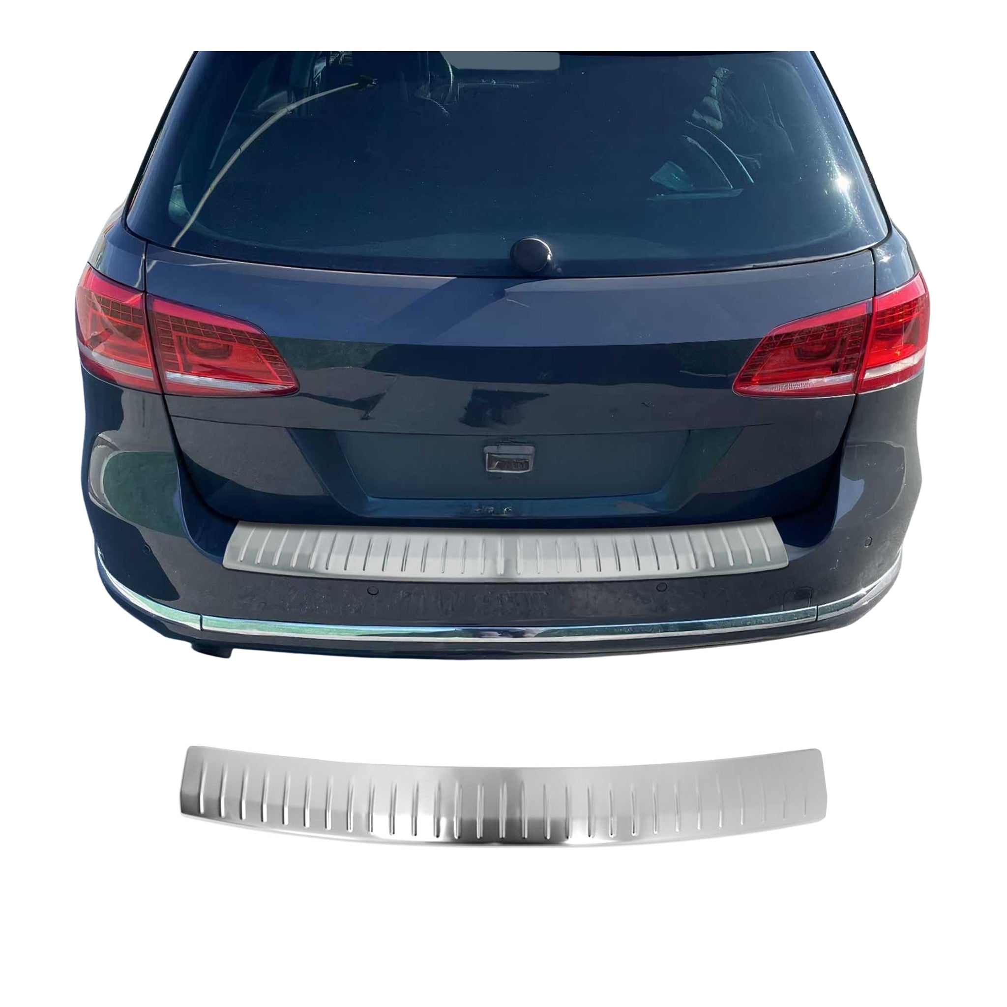 2012-2014 VW Passat B7 Wagon Rear Bumper Guard Stainless Steel Brushed