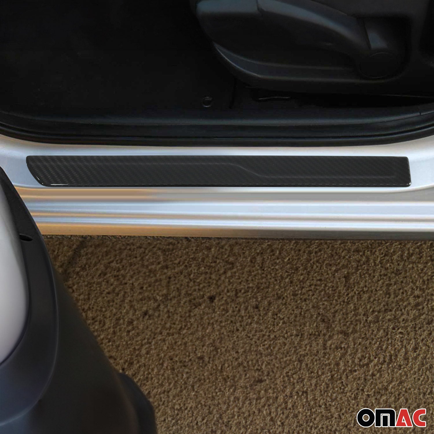 2021-2025 Hyundai Elantra Door Sill Scuff Plate Scratch Protector Carbon