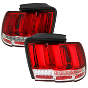 1999-2004 Ford Mustang Sequential LED Tail Lights Chrome Housing/Red Lens