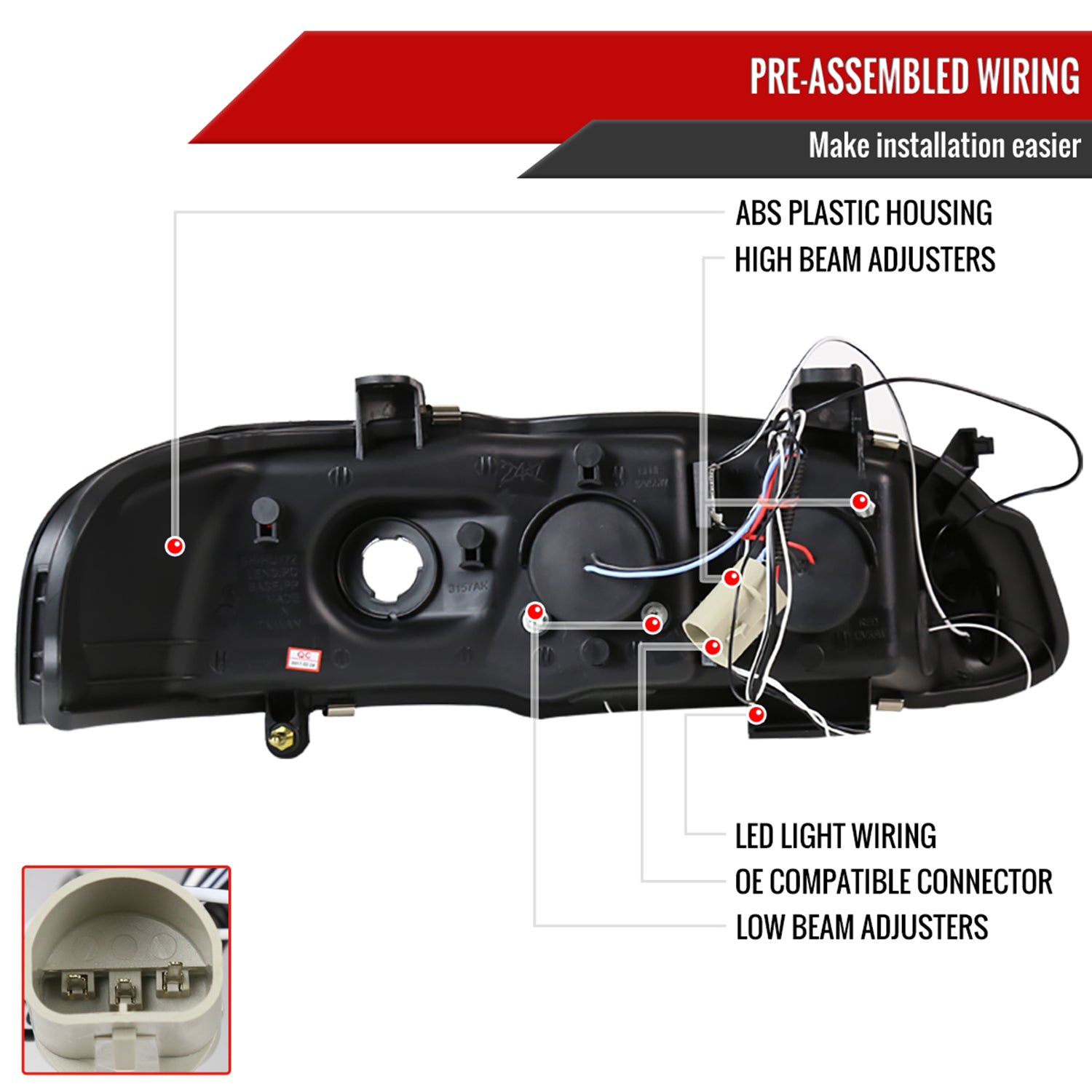 2000-2003 Nissan Sentra Dual Halo Projector Headlights Chrome/Clear Lens