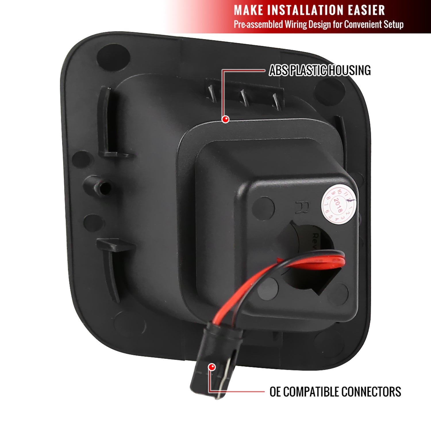 2003-2018 Dodge RAM 1500 2500 3500 Rear LED License Plate Lights Black/Smoke