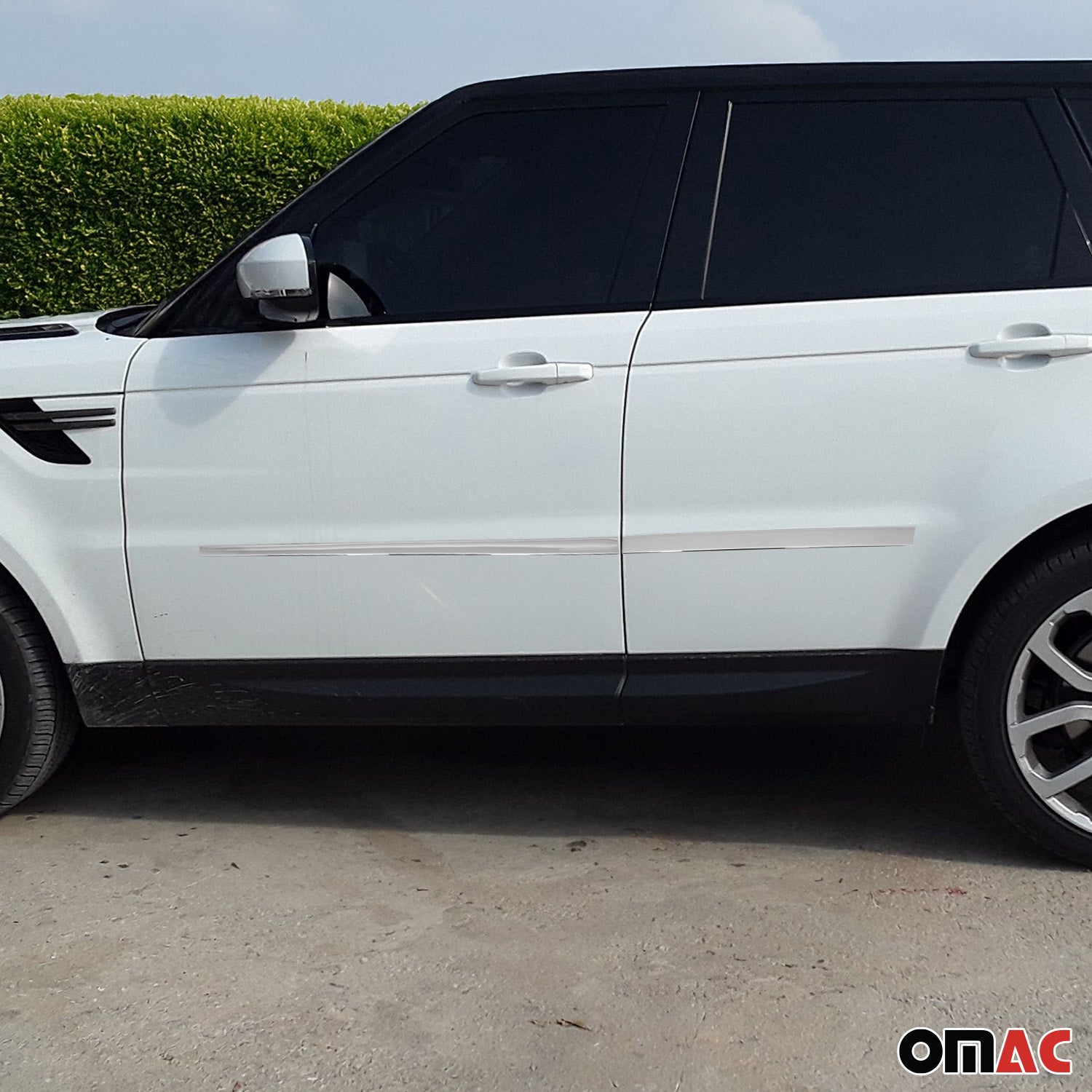 2014-2022 Land Rover Range Rover Sport Side Door Molding Trim Skirt S.Steel Silver Glossy 4 Pcs