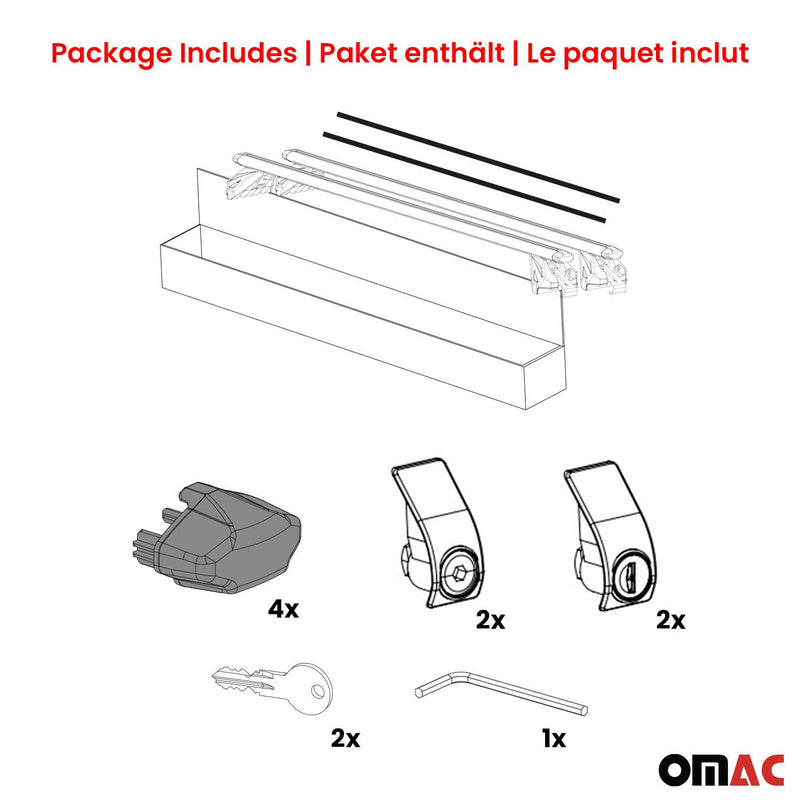 2009-2020 Dodge Journey Roof Rack Cross Bars Black Carrier 2 Pcs