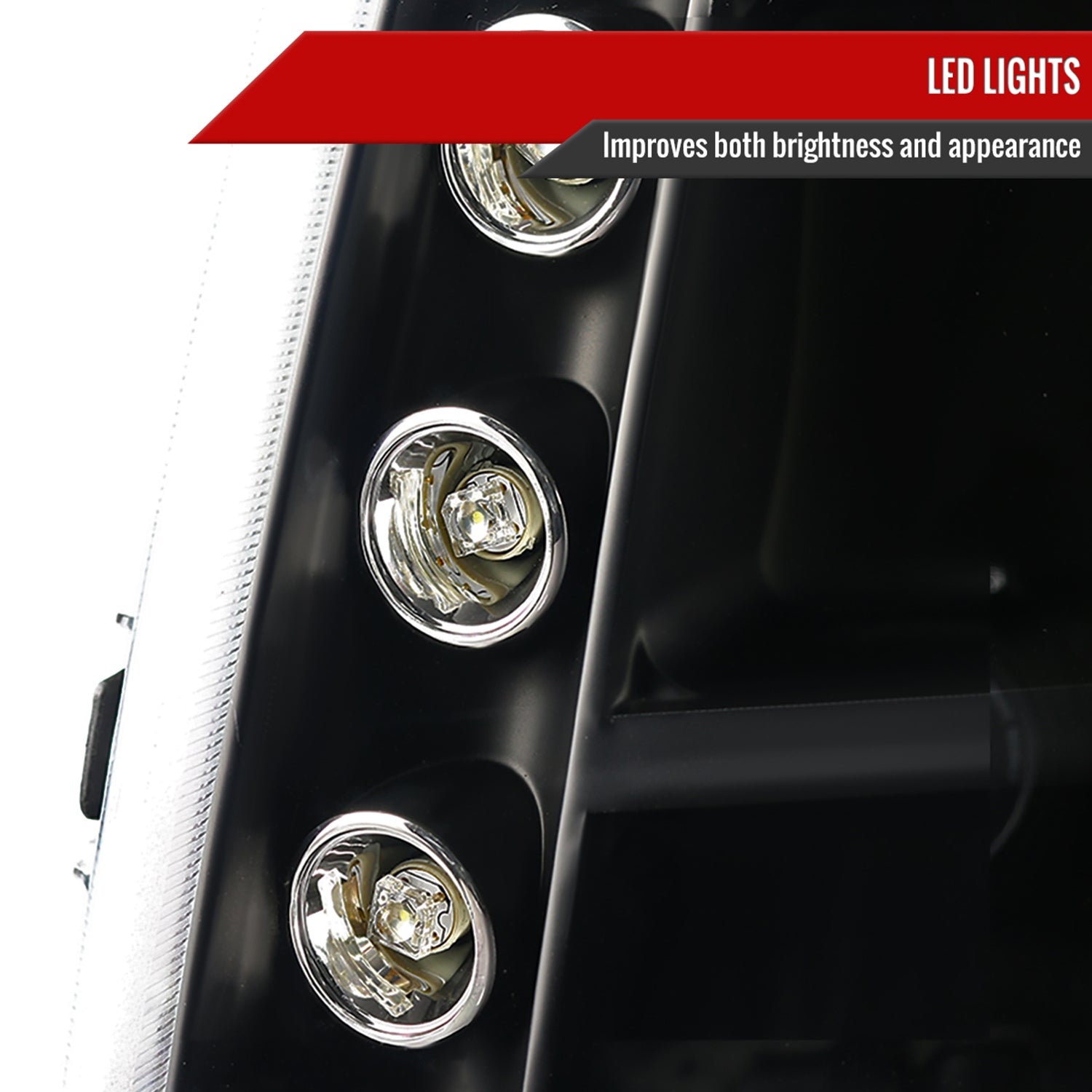 2007-2014 GMC Yukon/Yukon XL 1500/2500 Projector Headlights Matte Black/Clear