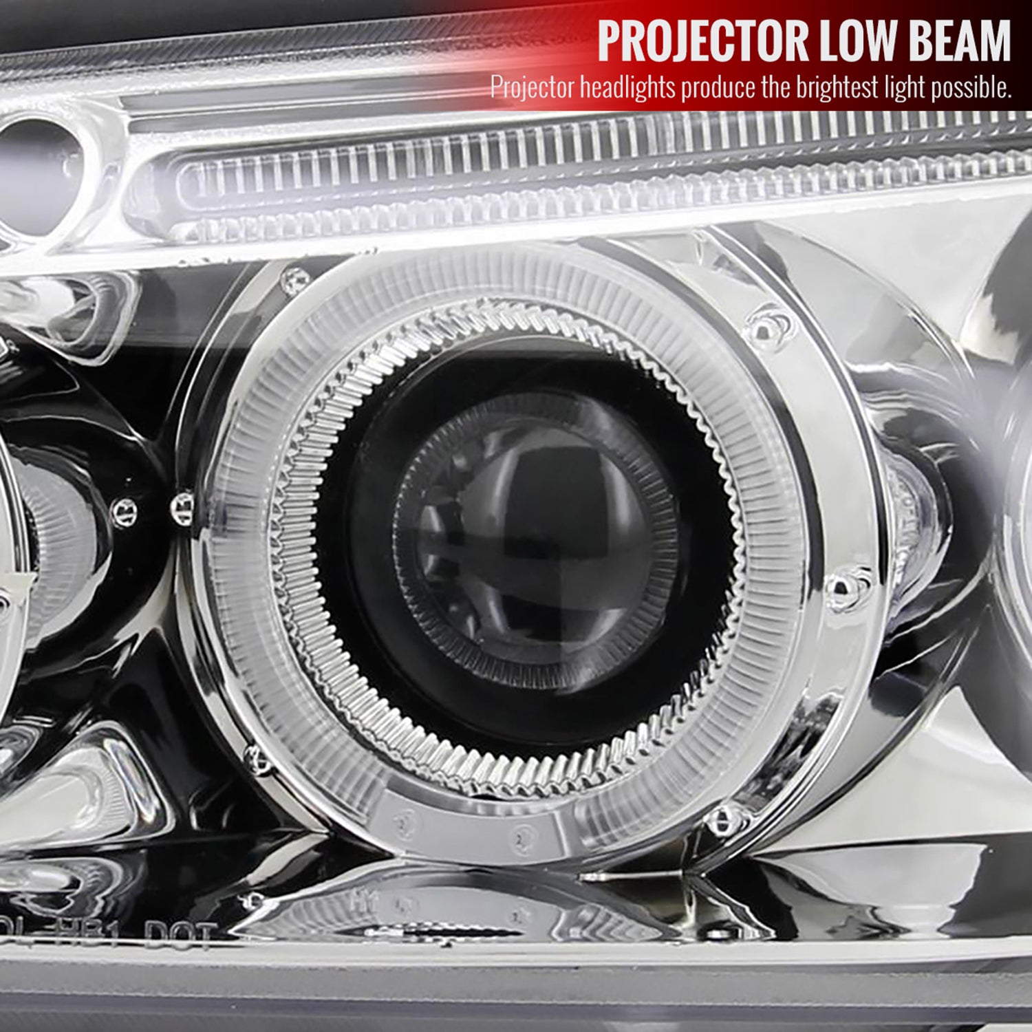 2000-2001 Nissan Maxima Dual Halo Projector Headlights Chrome/Clear Lens