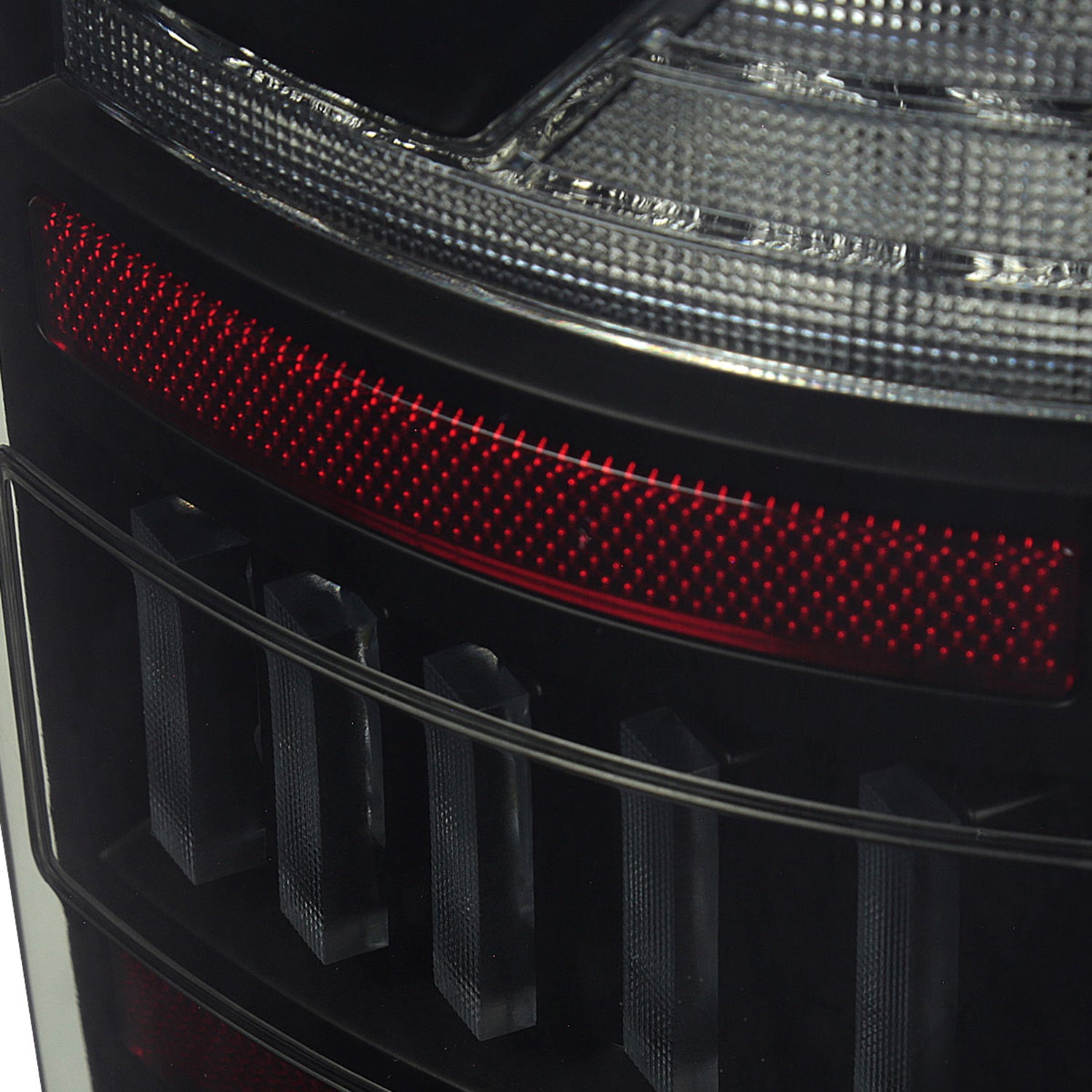 2007-2009 Dodge RAM 1500/2500/3500 Red LED Bar Tail Lights Matte Black/Smoke
