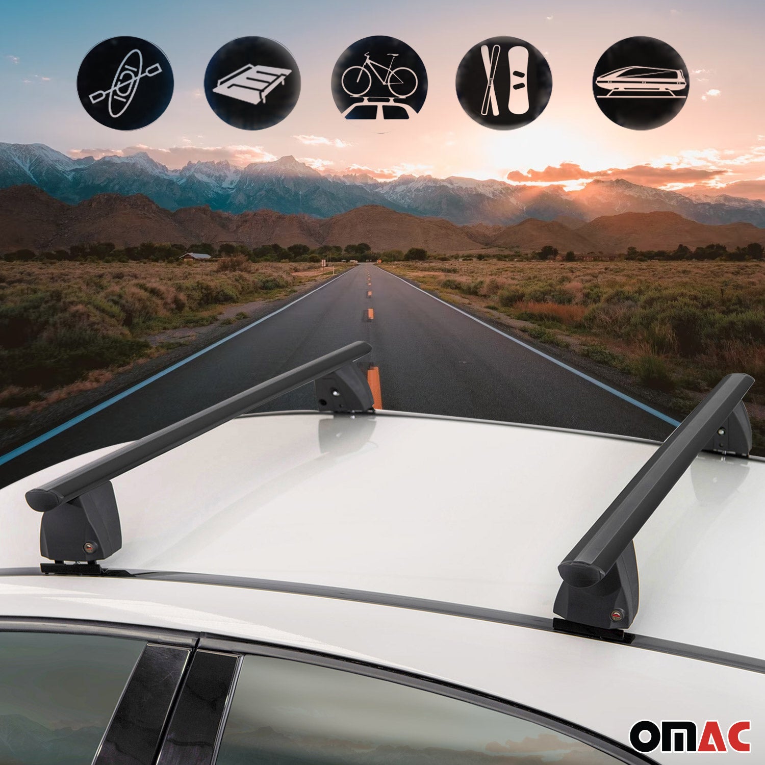 Roof Racks Cross Bars Luggage Carrier for BMW 5 G60 2024-2025 Alu Black 2x